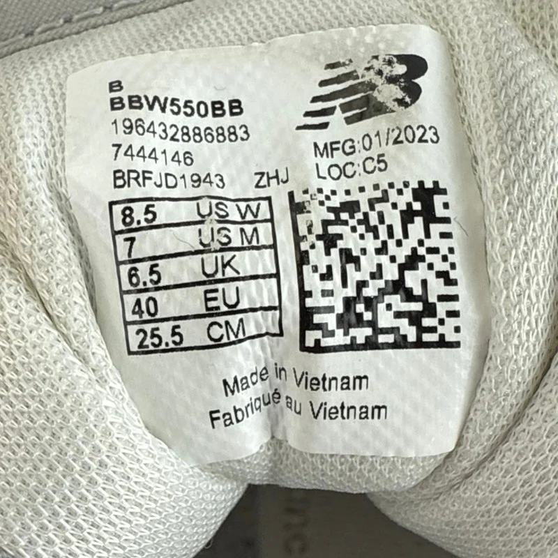 New Balance 550 Rain Cloud Men's White Gray Low Top Sneakers Shoes M-7 W-8.5 - Image 9
