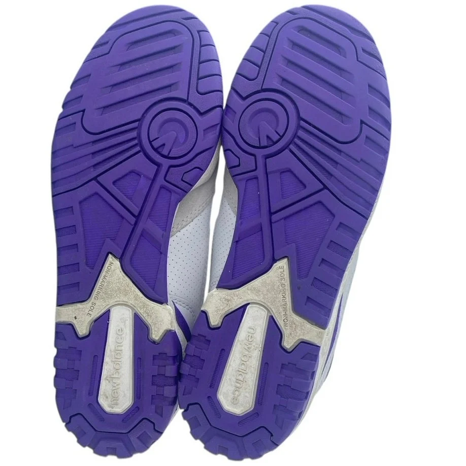 New Balance 550 Women's White Purple Lace Up Low Top Athletic Sneakers Shoes 7 - Image 4