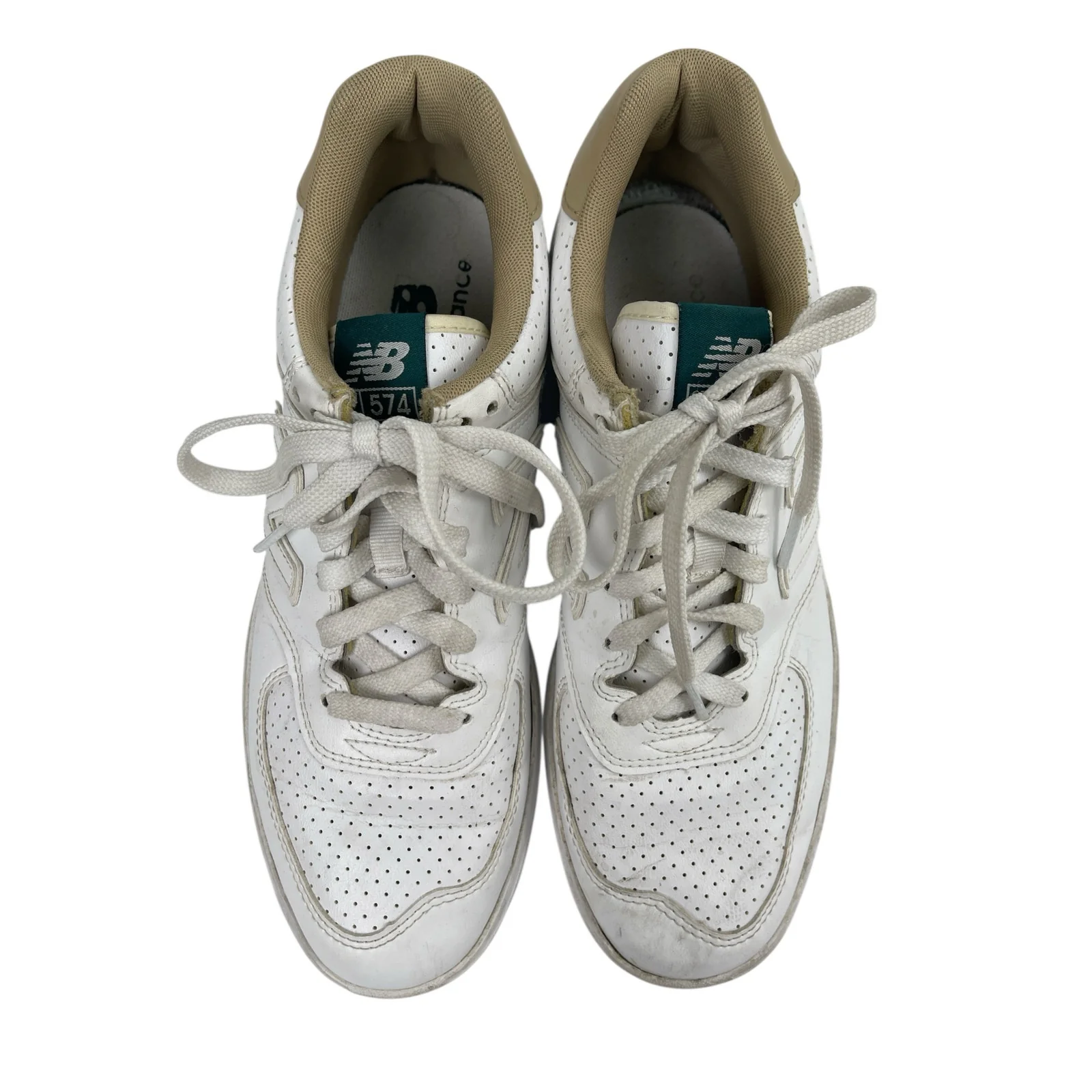 New Balance CT574  Men's White Green Leather Low Top Athletic Sneakers Shoes 9.5 - Image 2
