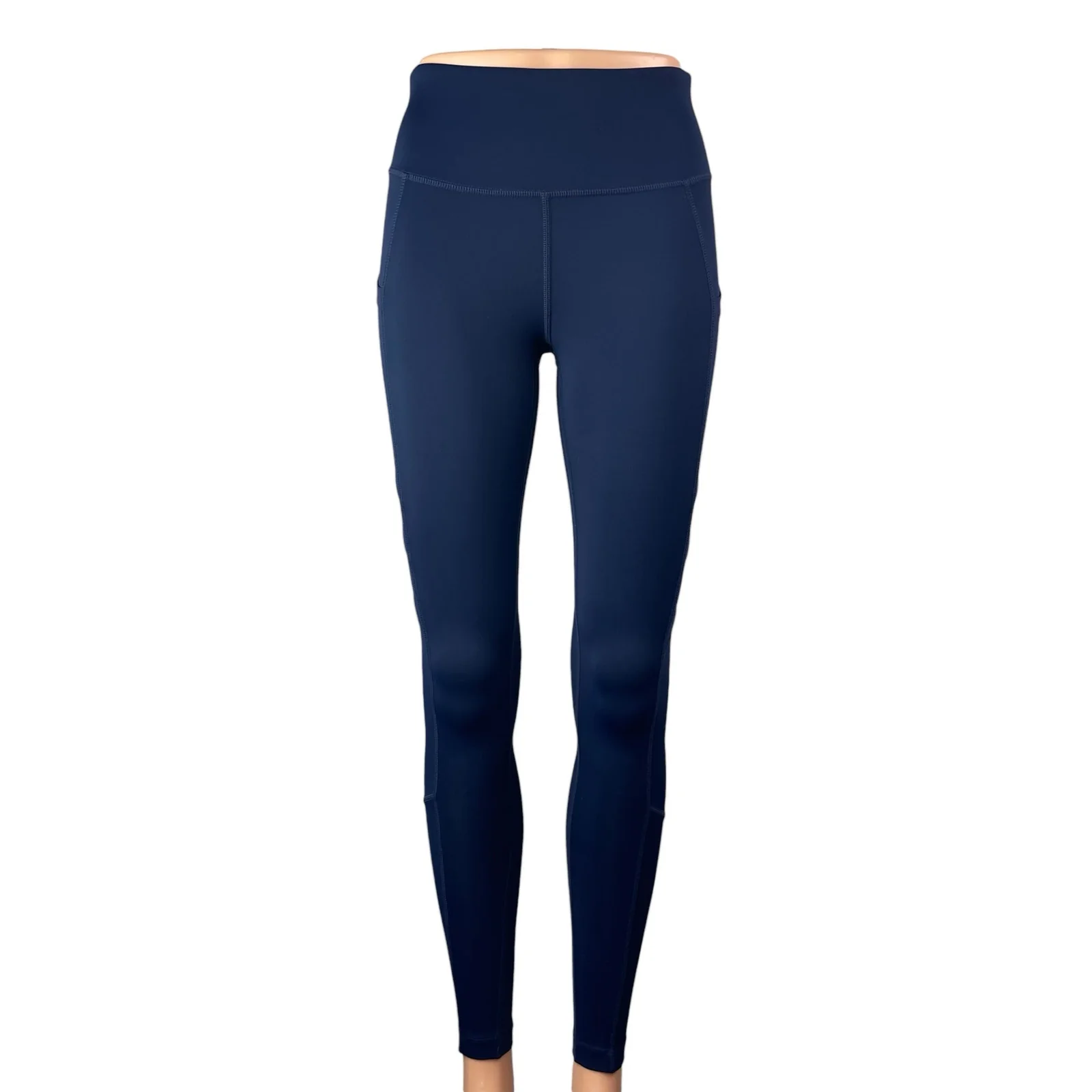 New Balance Harmony Pocket Blue High Waist Activewear Skinny Leggings Pants Sz S