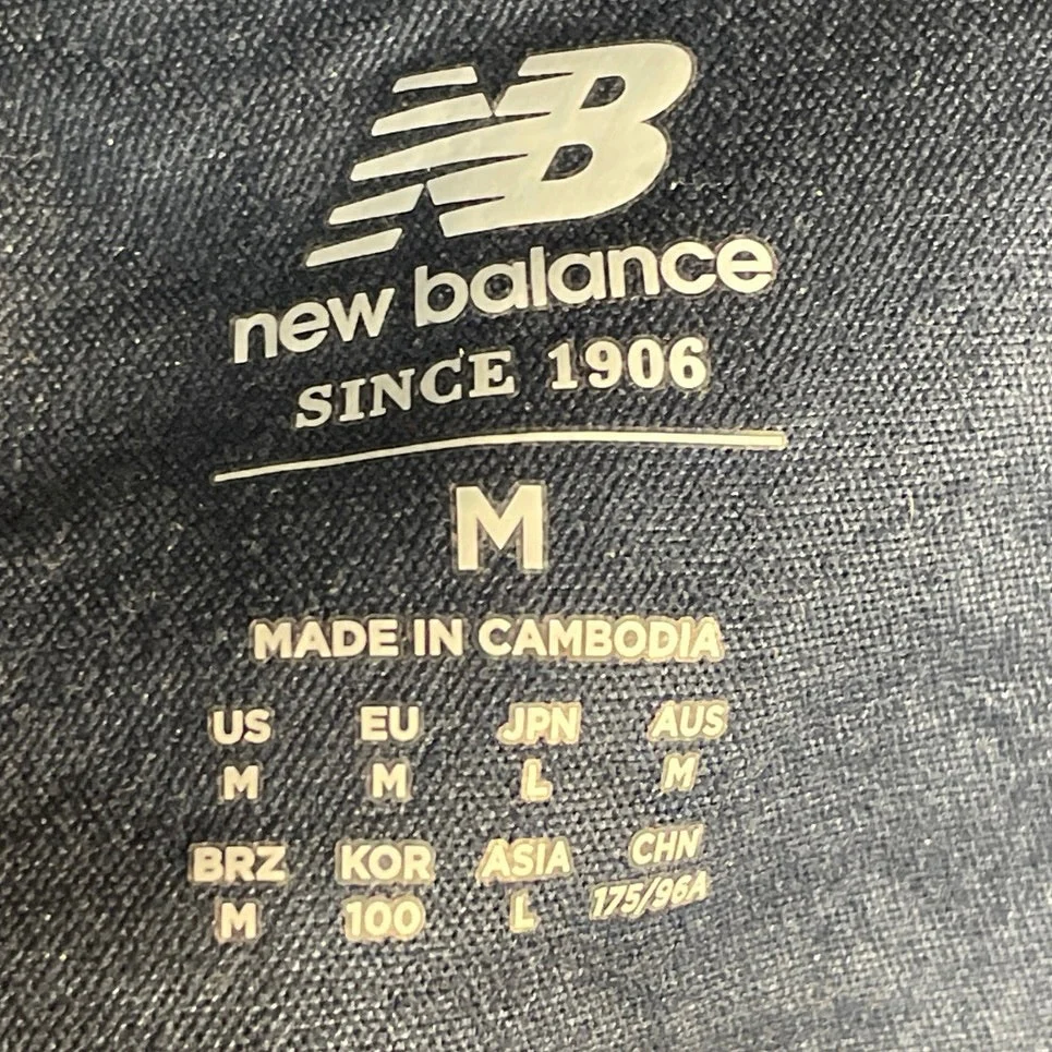 New Balance Heat Loft Blue Herringbone Long Sleeve Full Zip Quilted Jacket Top M - Image 4