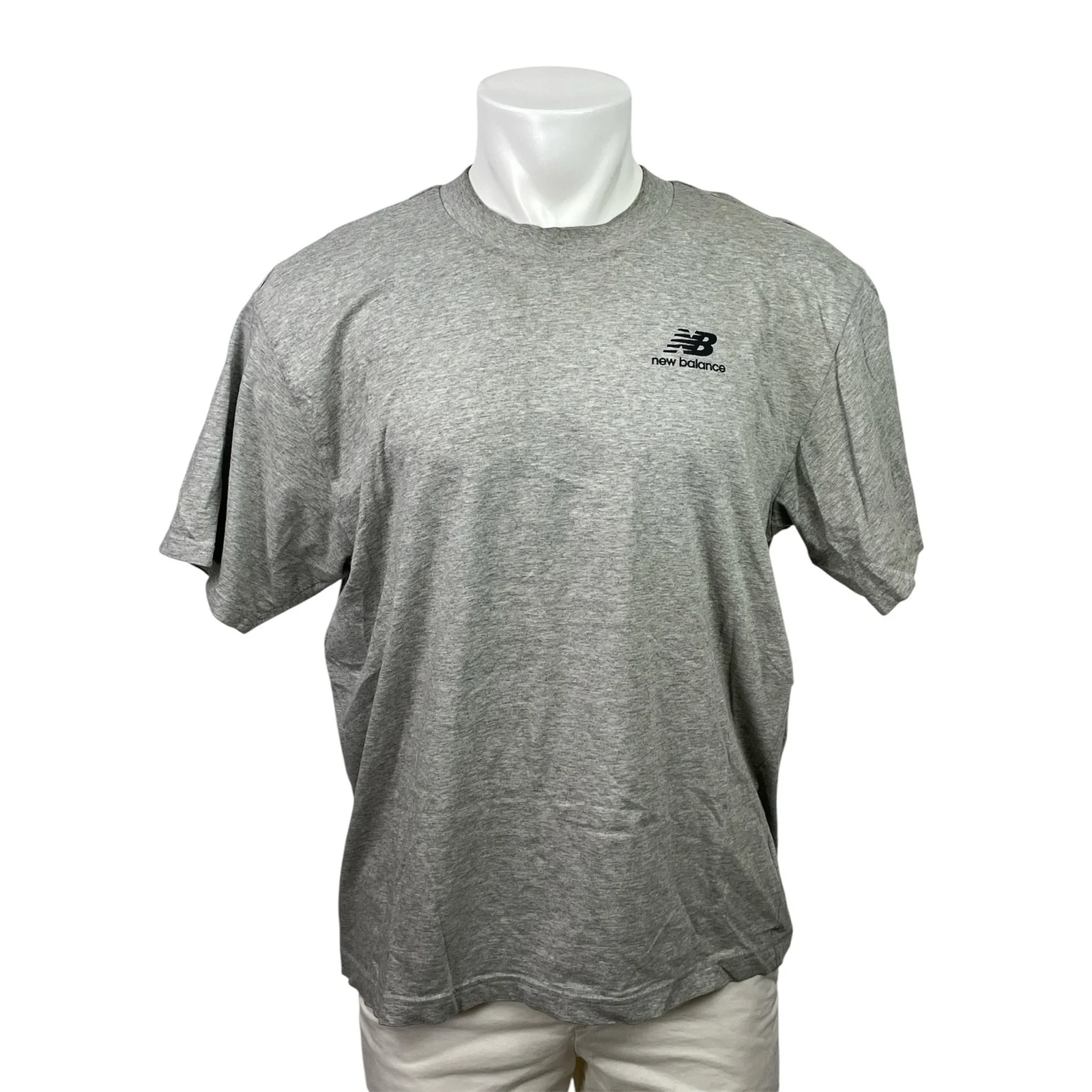 New Balance Men's Gray 550 Sneakers Graphic Short Sleeve T Shirt Tee Top Size L