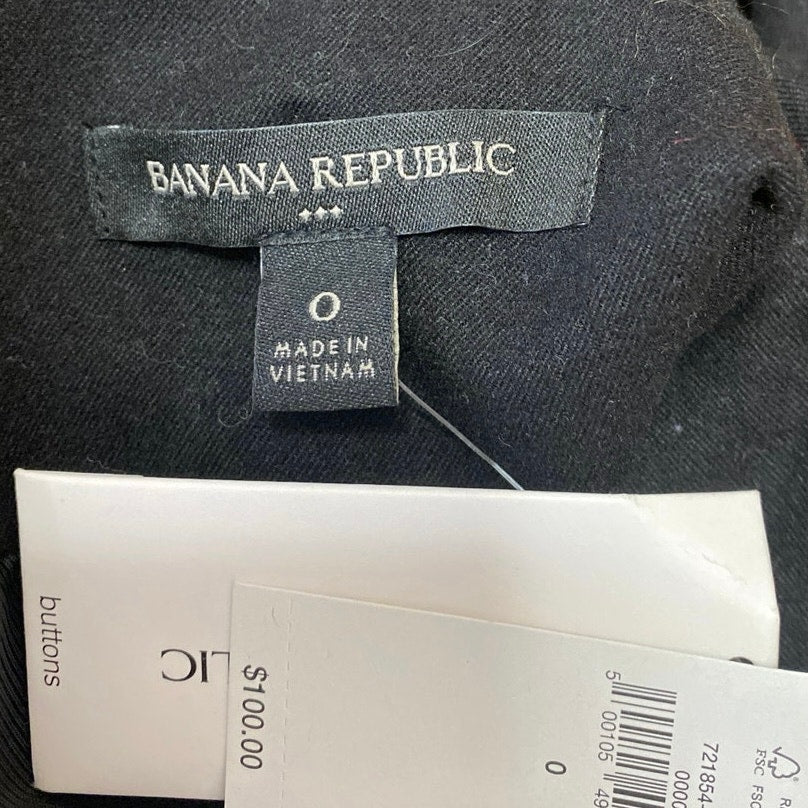 NEW Banana Republic Black Sleeveless Button Up Blazer Vest Crop Tank Top Size 0 - Image 3