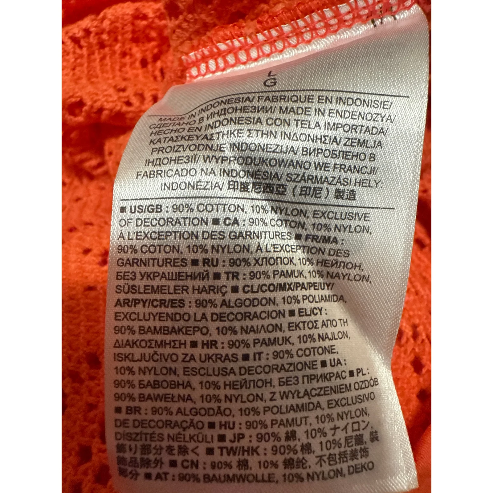 NEW Banana Republic Coral Crochet Knit Short Sleeve Knit Cover Up Top Size L - Image 5