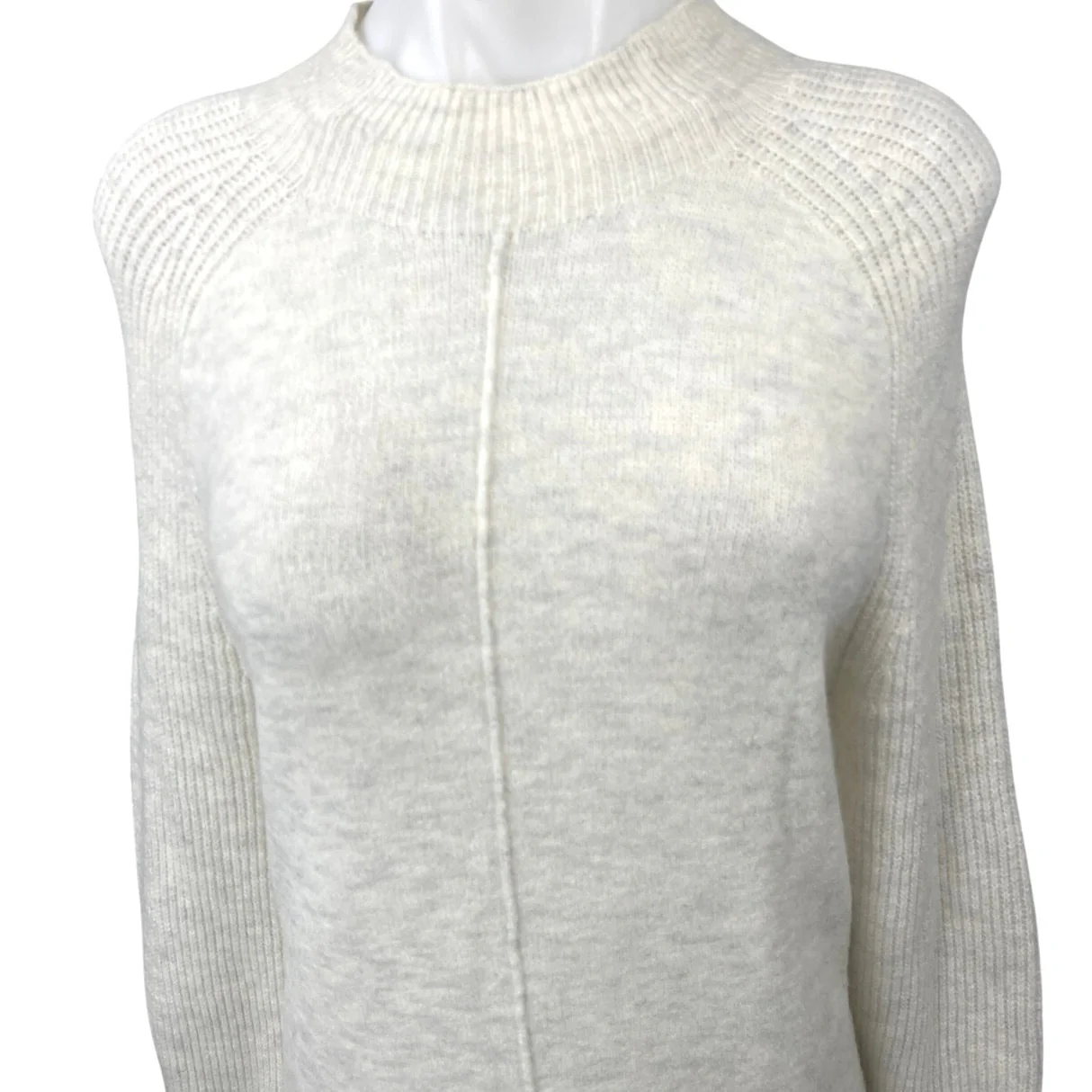 NEW Banana Republic Gray Merino Wool Knit Long Sleeve Midi Bodycon Sweater Top M - Image 3