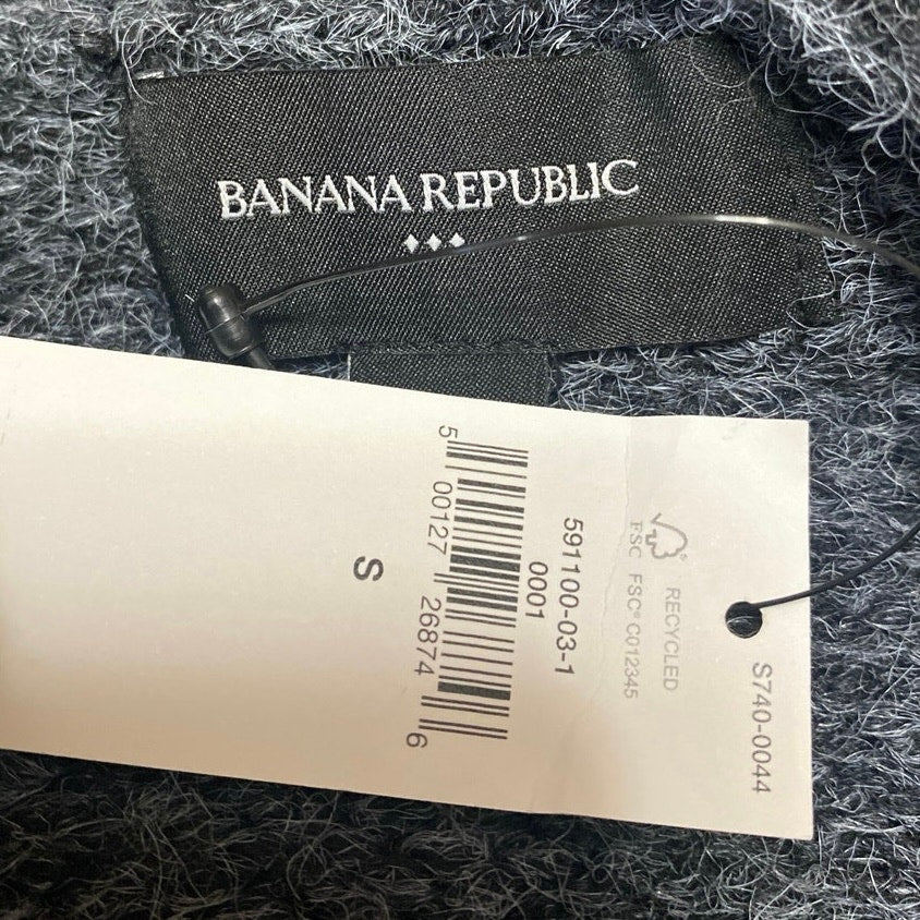 NEW Banana Republic Gray Wool Oversized Long Sleeve Open Cardigan Sweater Size S - Image 3