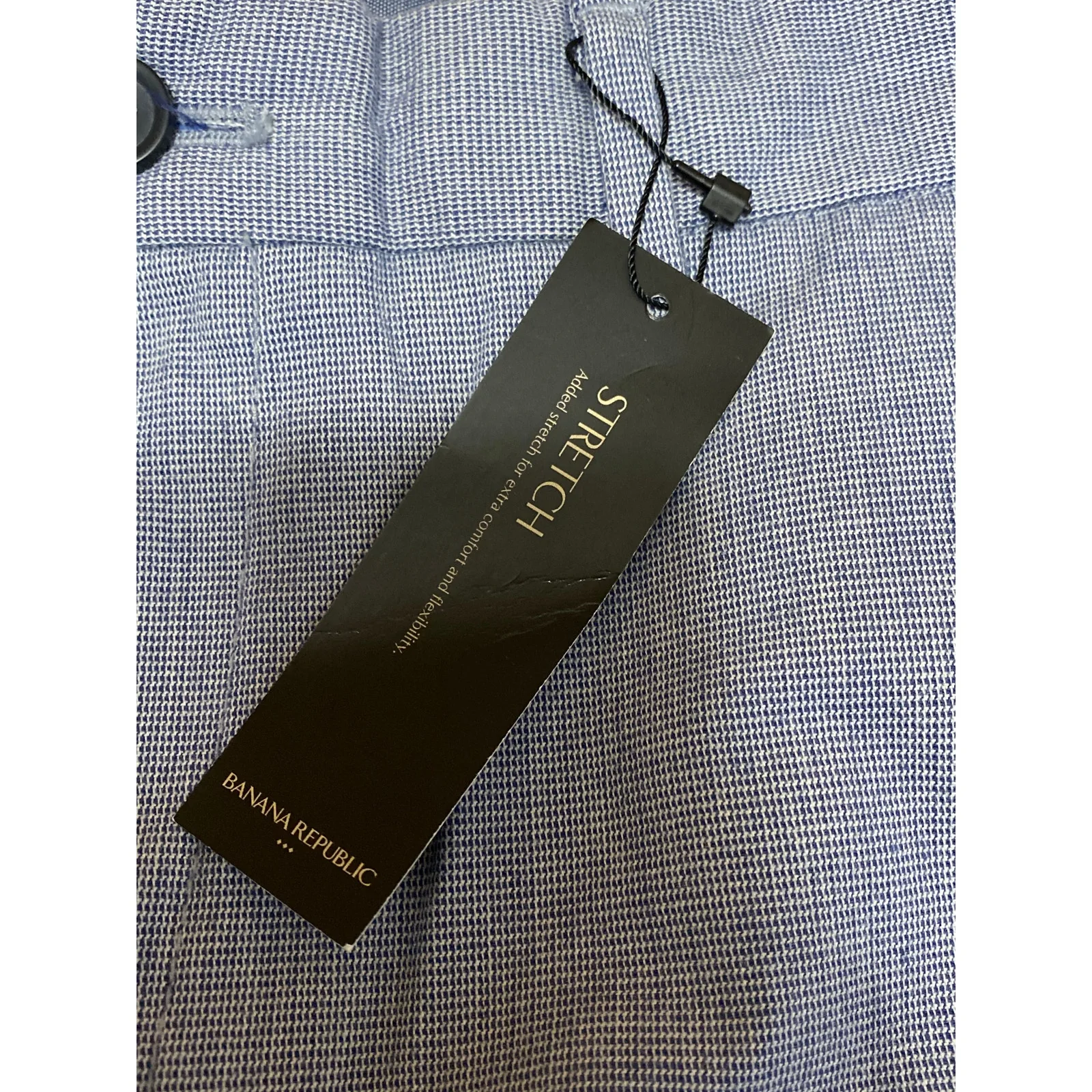 NEW Banana Republic Men's Blue Stretch Slim Fit Trousers Dress Pants Size 35 - Image 5