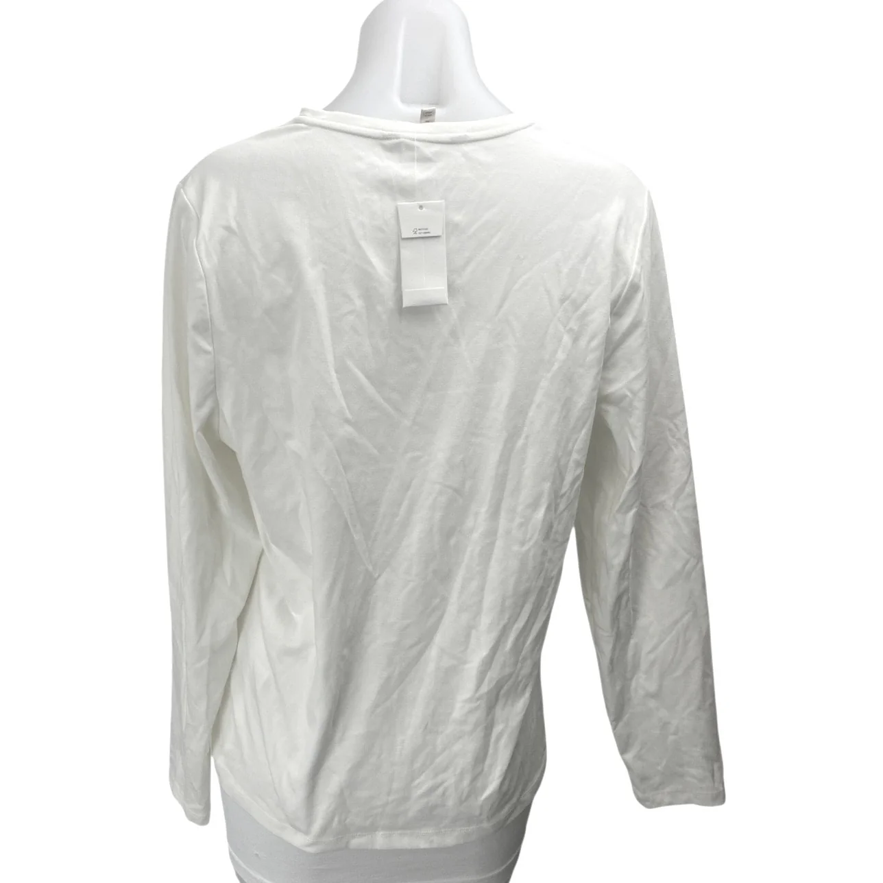 NEW Banana Republic White Long Sleeve V Neck Henley T Shirt Tee Top Size XL - Image 2