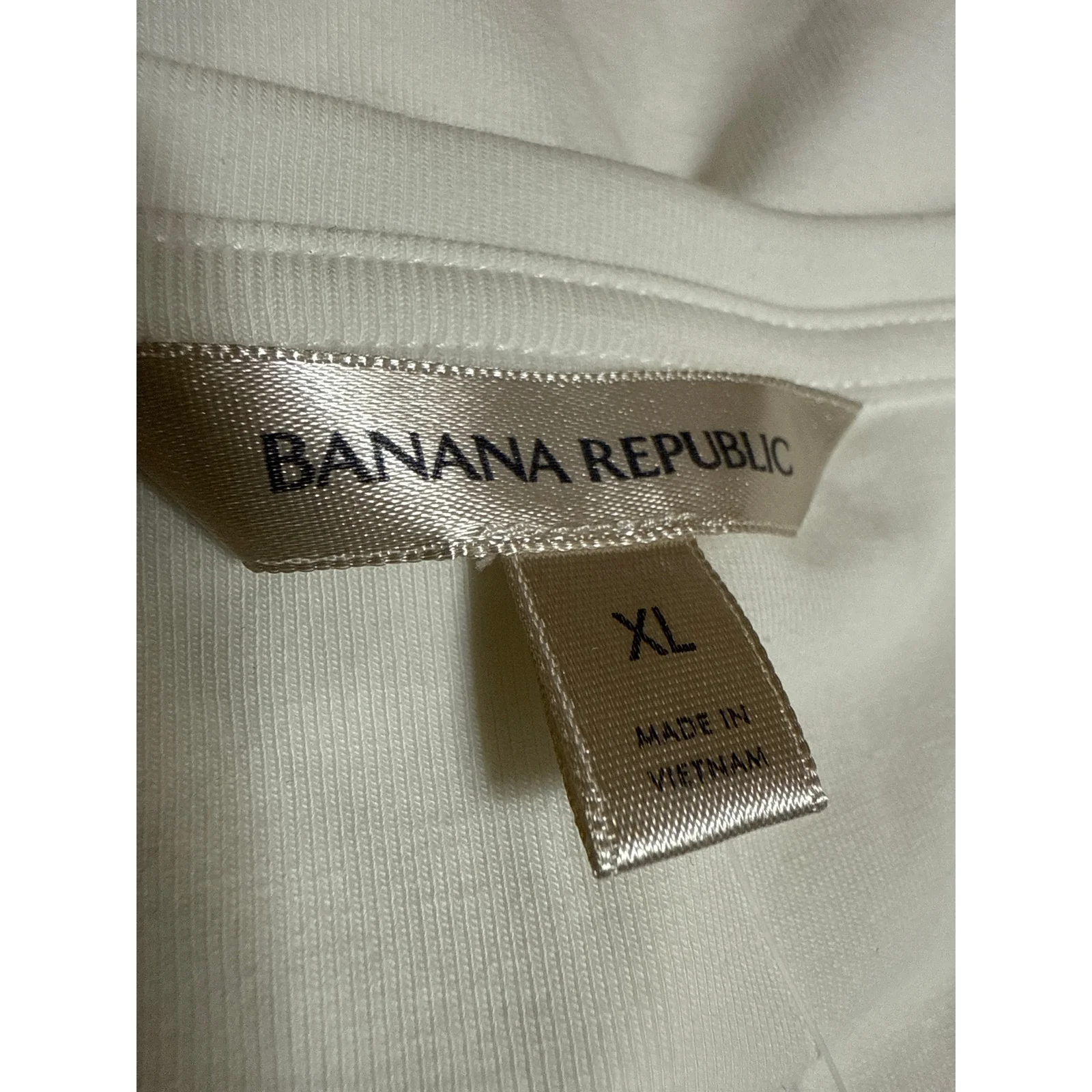 NEW Banana Republic White Long Sleeve V Neck Henley T Shirt Tee Top Size XL - Image 3