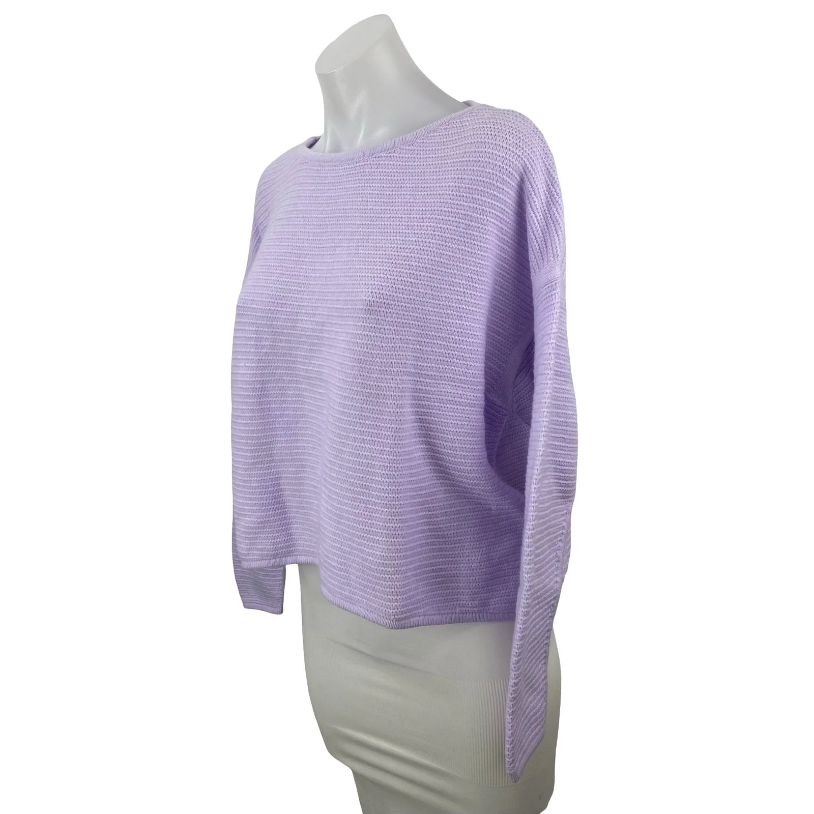 NEW Banana Republic Women's Purple Ribbed Boat Neck Long Sleeve Sweater Top Sz M - Image 2