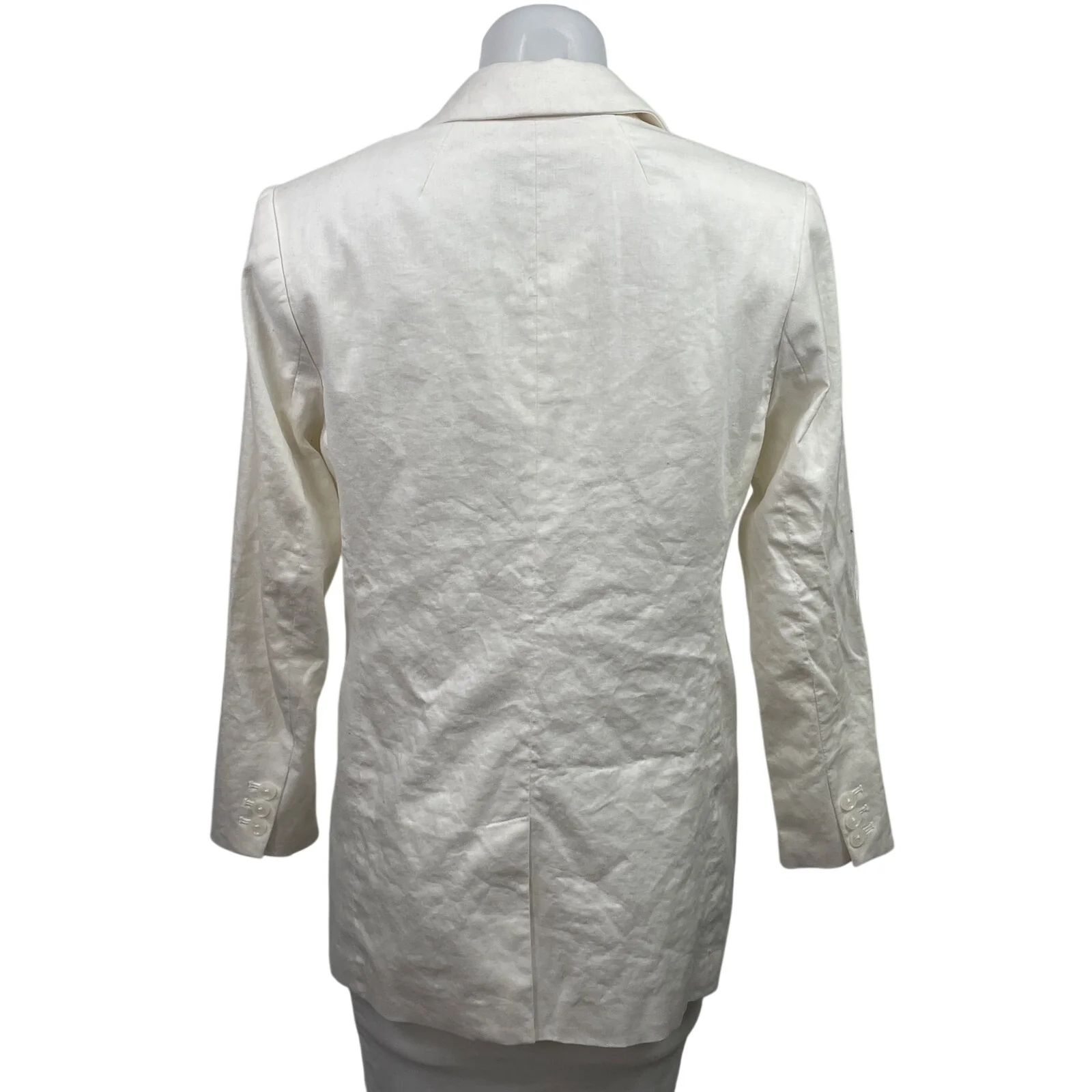 NEW Banana Republic Women's White Linen Notch Lapel Blazer Coat Jacket Size 6P - Image 3
