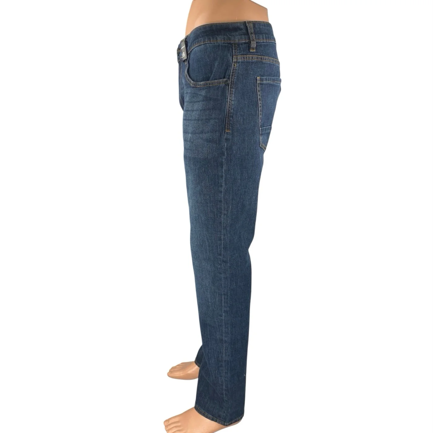 NEW Barabas Men's Blue Straight Leg Mid Rise Medium Wash Denim Jeans Size 38 - Image 2