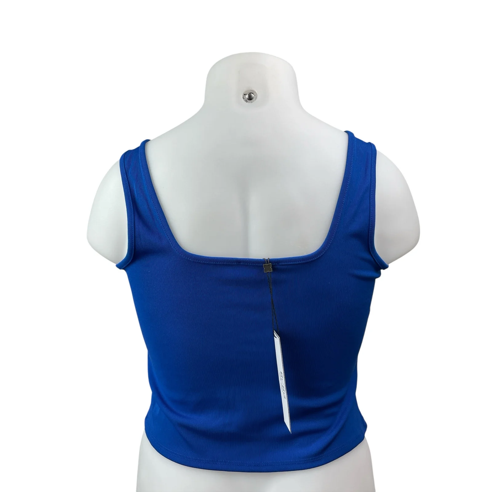NEW BCBGeneration Womens Blue Knot Twist Front Sleeveless V Neck Crop Tank Top L - Image 3