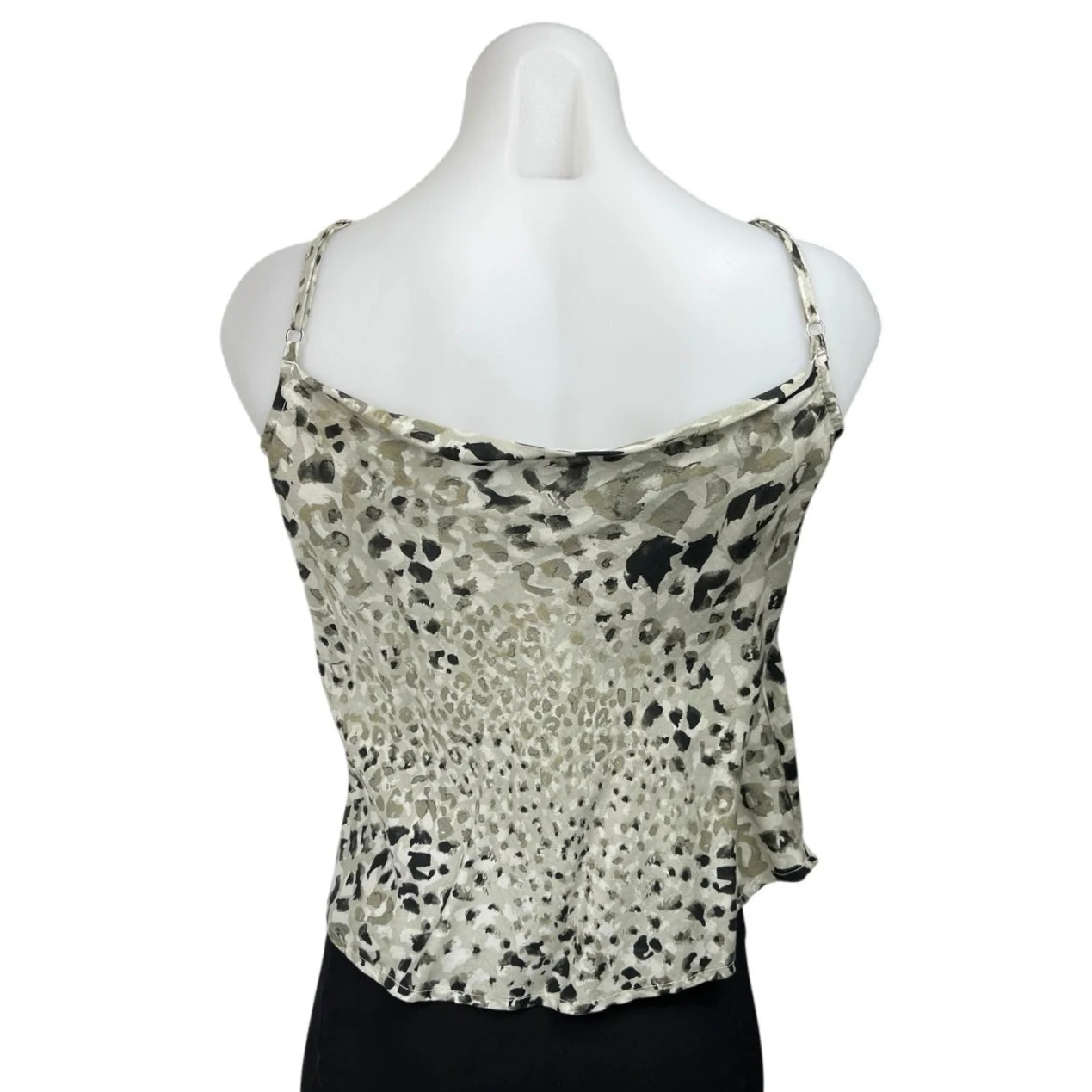 NEW Bella Dahl Green Animal Print Sleeveless Cowl Neck Cami Camisole Tank Top L - Image 2