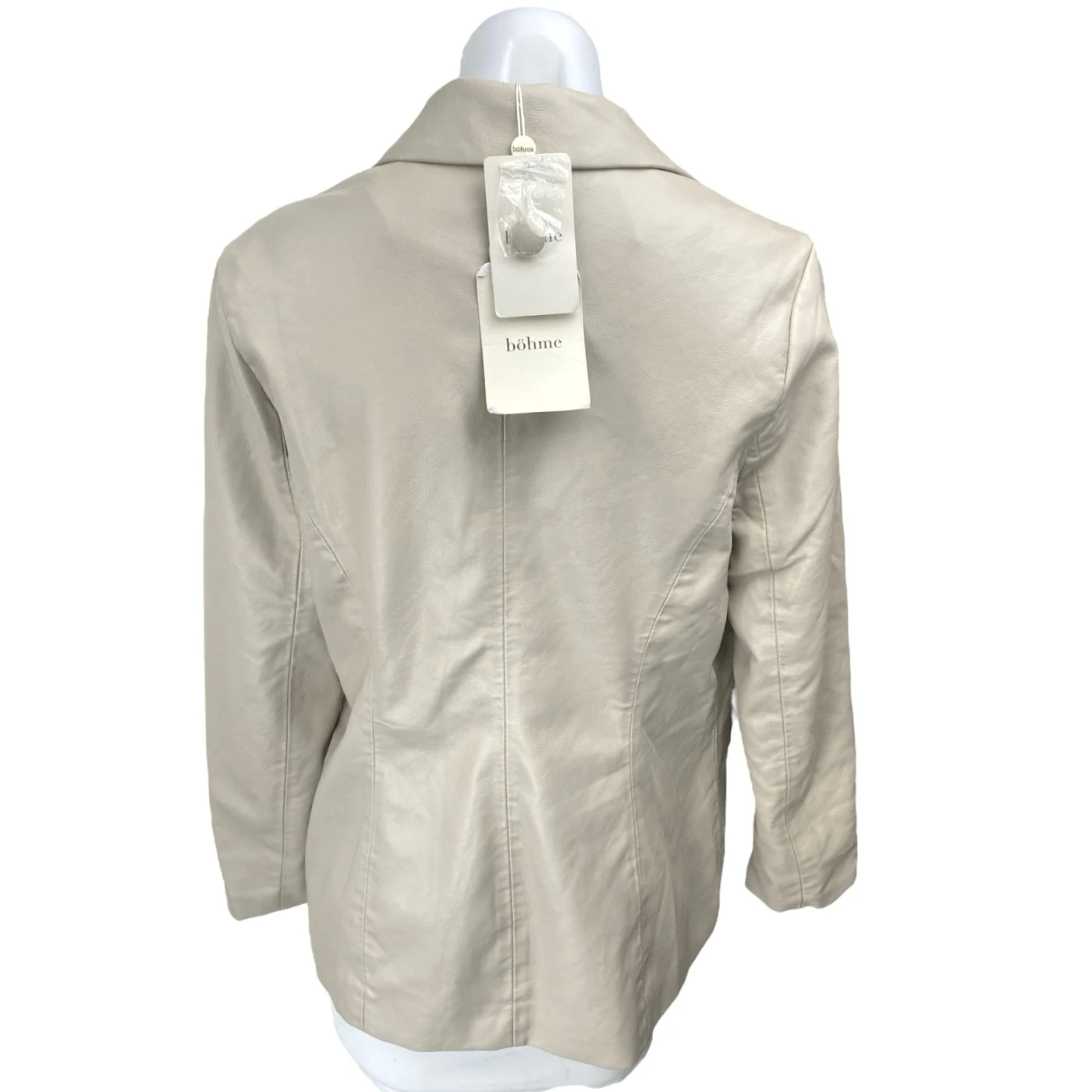 NEW Bohme Women's Beige Long Sleeve One Button Blazer Coat Suit Jacket Size S - Image 2