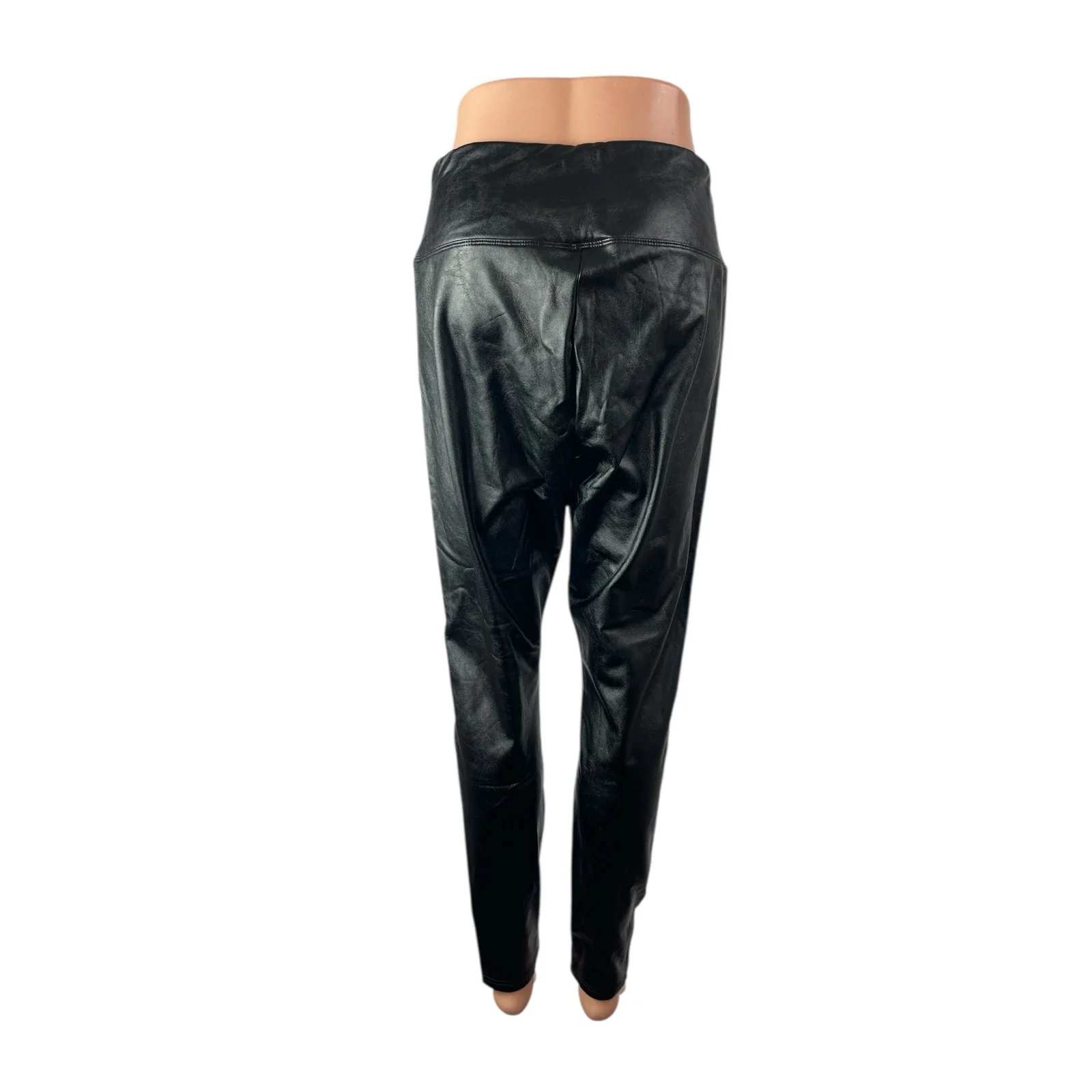 NEW BP. Women's Black Faux Leather Vegan High Waisted Leggings Pants Size L - Image 3
