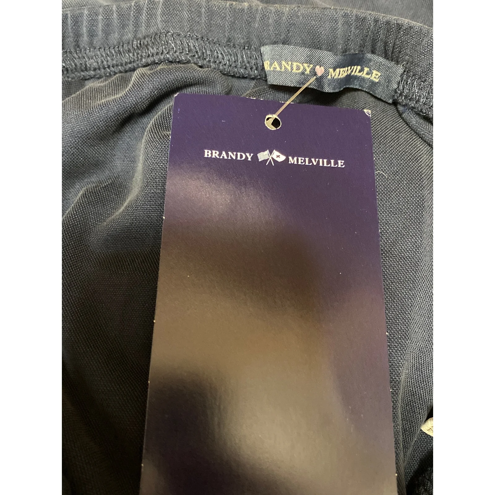 NEW Brandy Melville Women's Navy Blue High Waist Straight Midi Slip Skirt 24 - Image 5