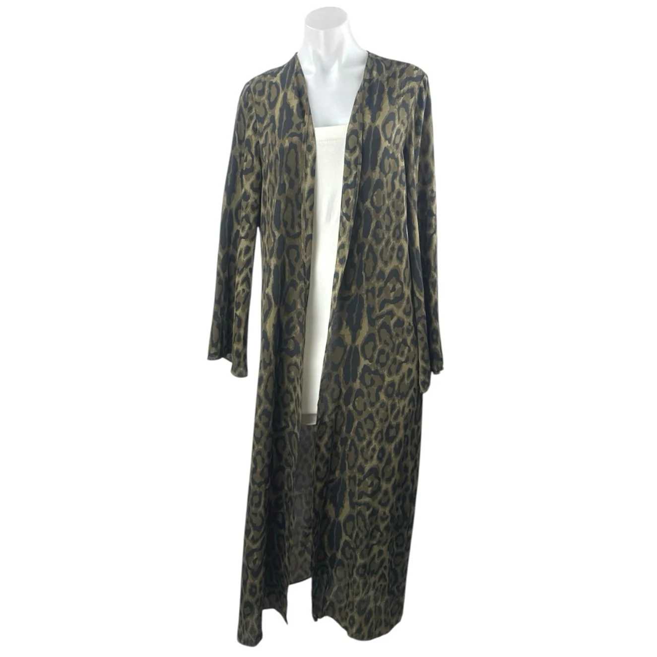 NEW BuddyLove Bearcat Jamie Duster Leopard Long Sleeve Open Front Cardigan Top S