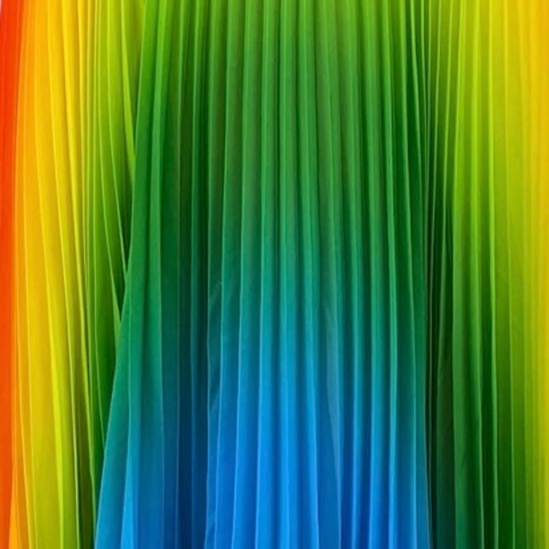 NEW Buxom Curvy Rainbow Ombre Pleated Off Shoulder Maxi Flare A-Line Dress Sz 1X - Image 2