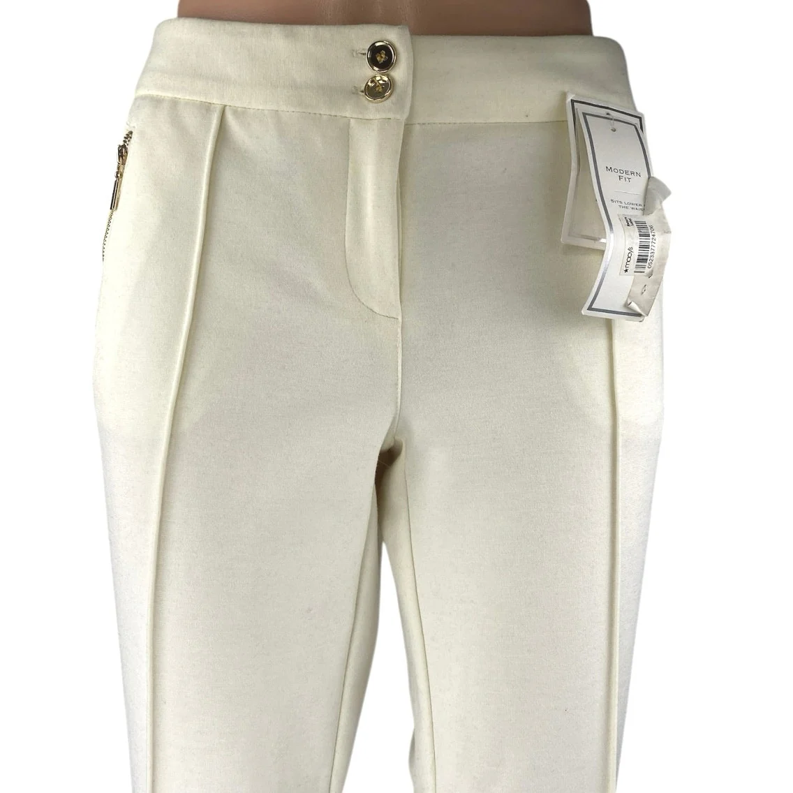 NEW Charter Club Women's White Mid Rise Straight Leg Trousers Dress Pants Size 6 - Image 4