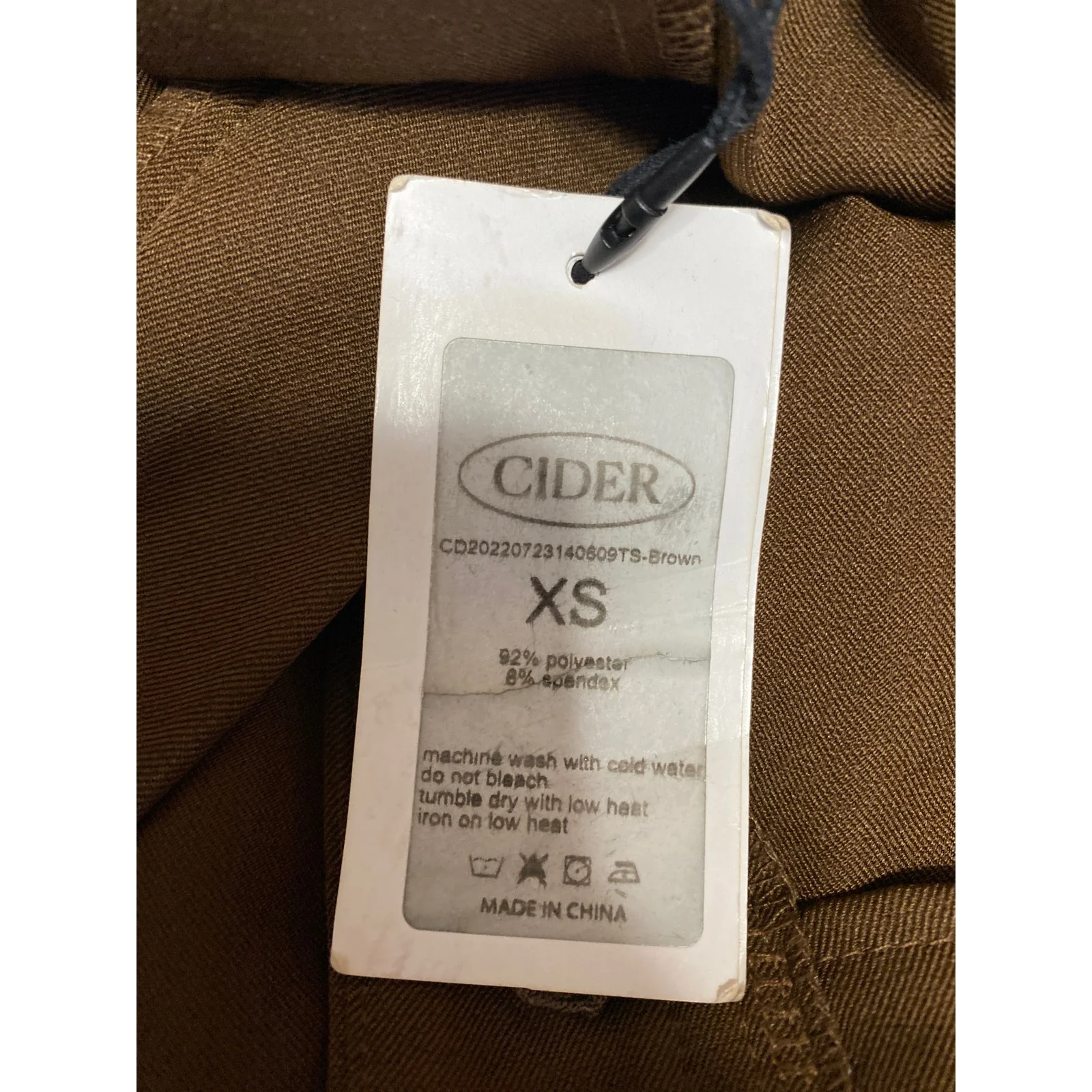 NEW Cider Women Brown Pleated High Waisted Straight Trousers Dress Pants Size XS - Image 4