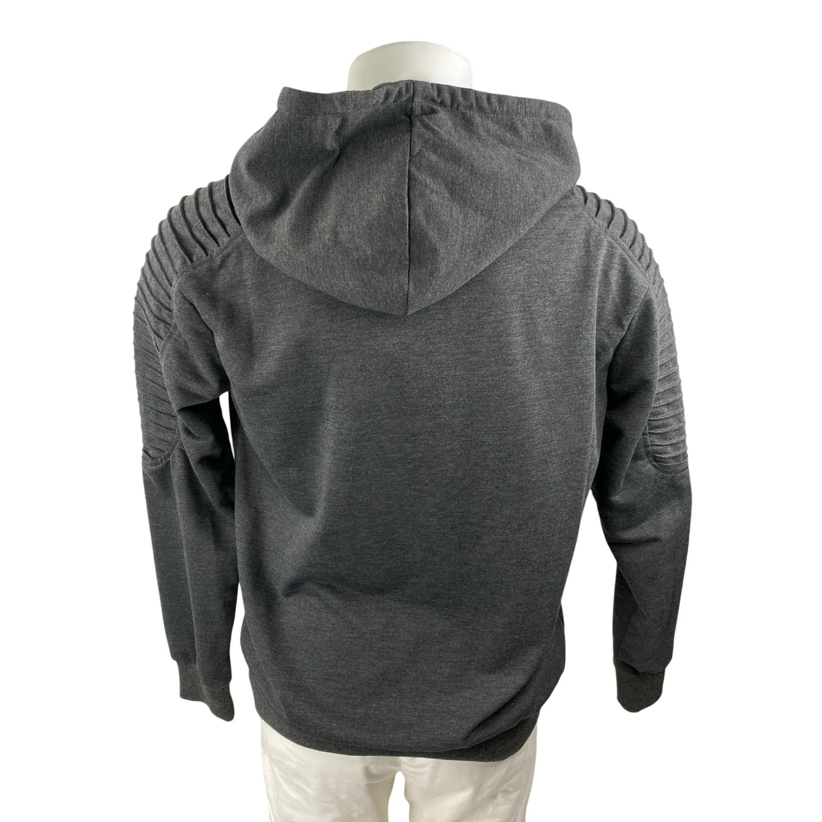 NEW Coofandy Men's Gray Long Sleeve Hoodie Hooded Pullover Sweatshirt Top Size S - Image 2