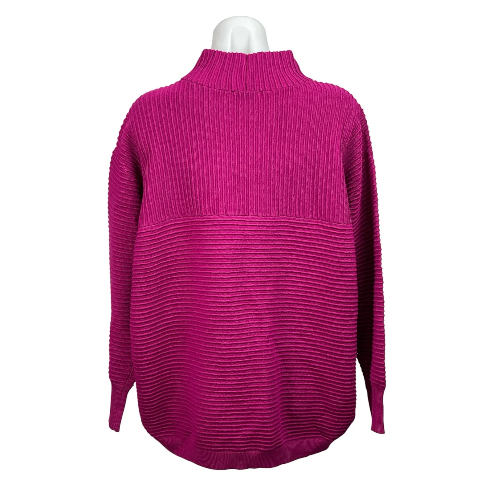 NEW Cyrus Women's Pink Long Sleeve Ribbed Mock Neck Pullover Sweater Size 1X - Image 3