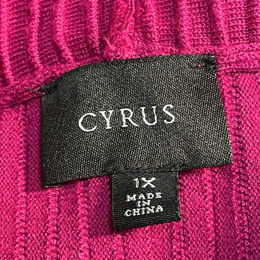 NEW Cyrus Women's Pink Long Sleeve Ribbed Mock Neck Pullover Sweater Size 1X - Image 4