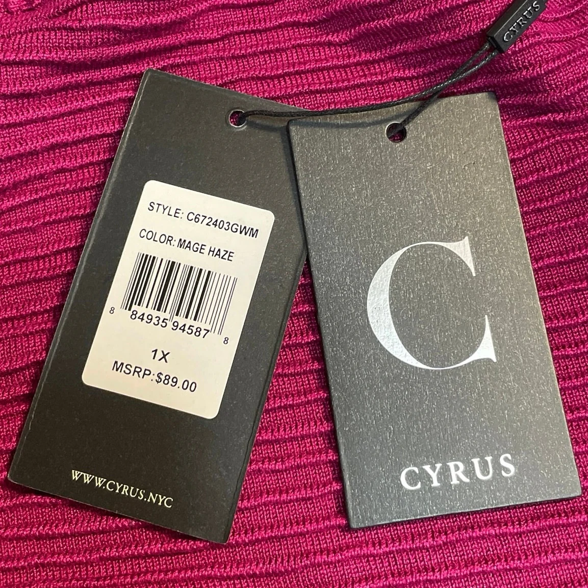 NEW Cyrus Women's Pink Long Sleeve Ribbed Mock Neck Pullover Sweater Size 1X - Image 5