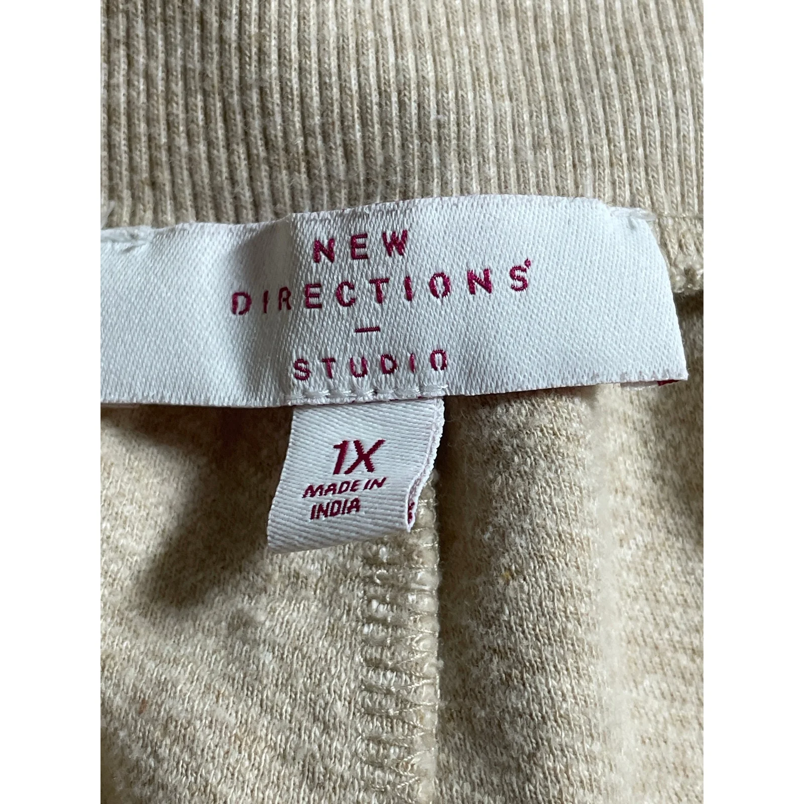 New Directions Beige Yoga Gym Athletic Activewear Trouser Jogger Sweat Pants 1X - Image 5