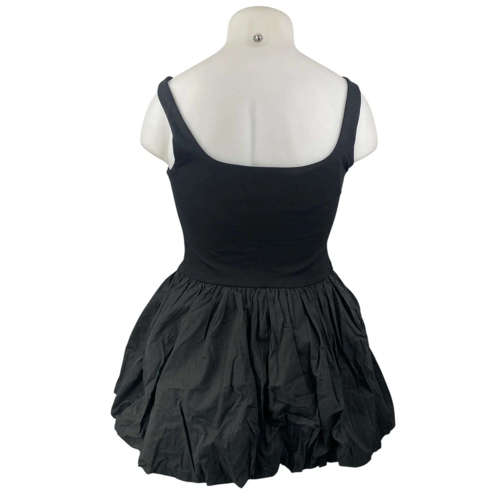 NEW Dissh Black Sleeveless Square Neck Mini Puffball Tank Bubble Hem Dress Sz 14 - Image 2