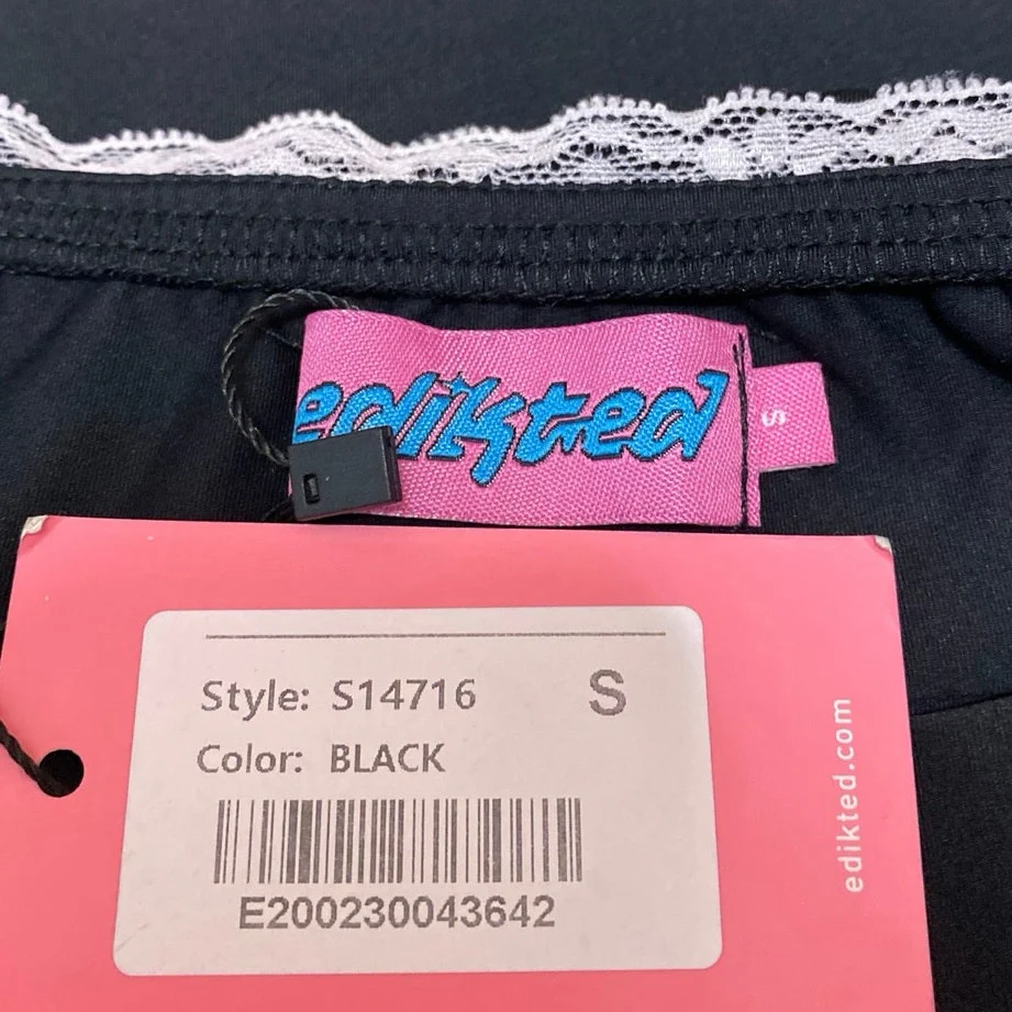 NEW Edikted Black Strapless Sleeveless Bandeau Bustier Crop Tube Tank Top Size S - Image 3
