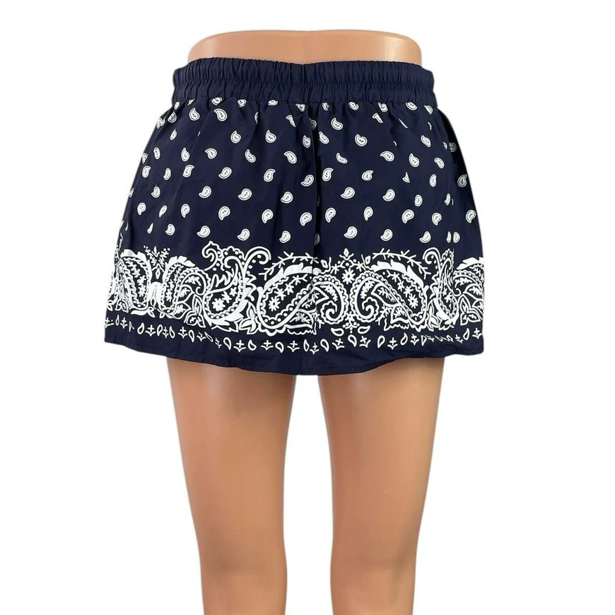 NEW Edikted Hidi Bandana Paisley High Rise Mini Wide Leg Flare A-Line Skirt XS - Image 3