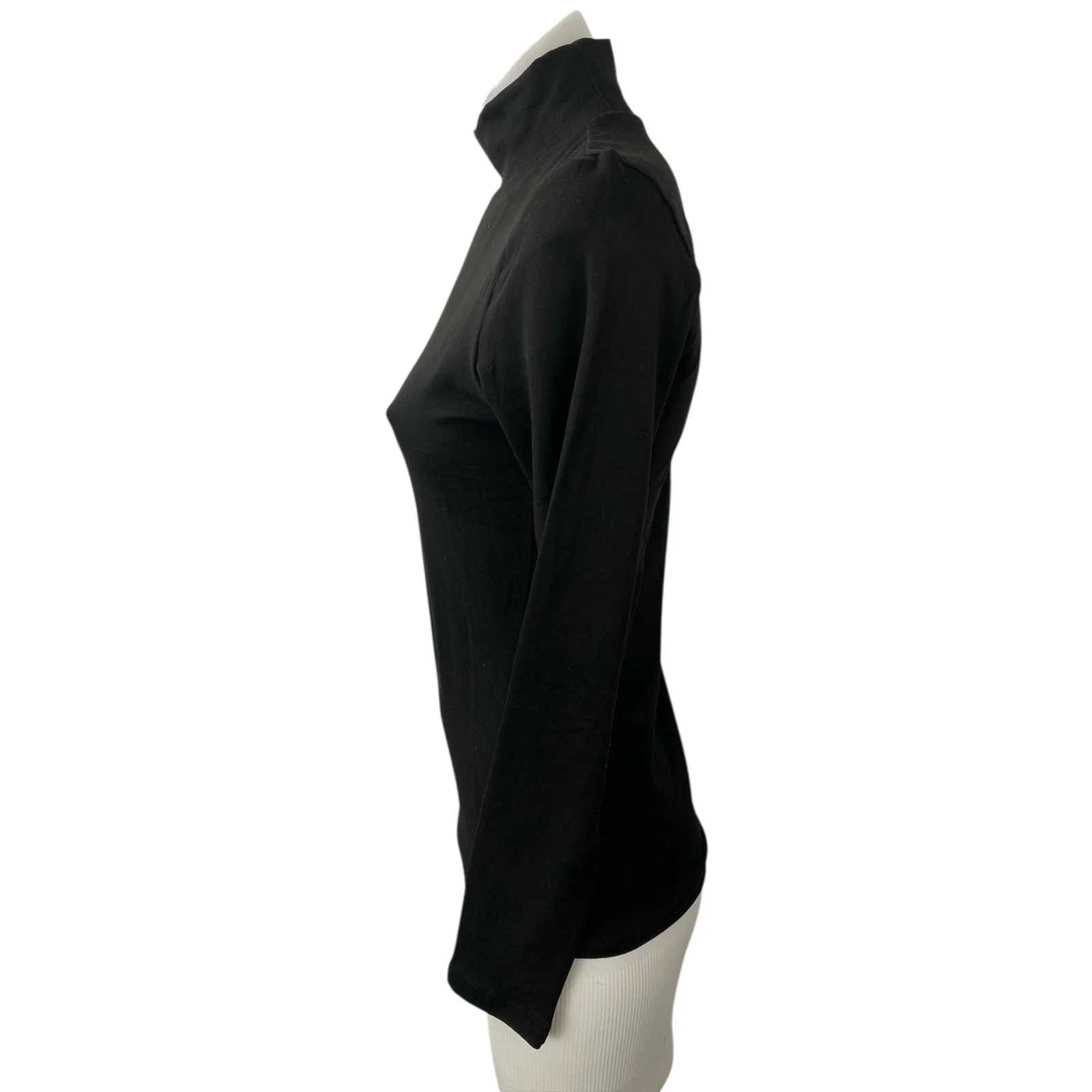 NEW Ekouaer Womens Black Mock Neck Long Sleeve Slim Casual T-Shirt Sweater Top S - Image 3