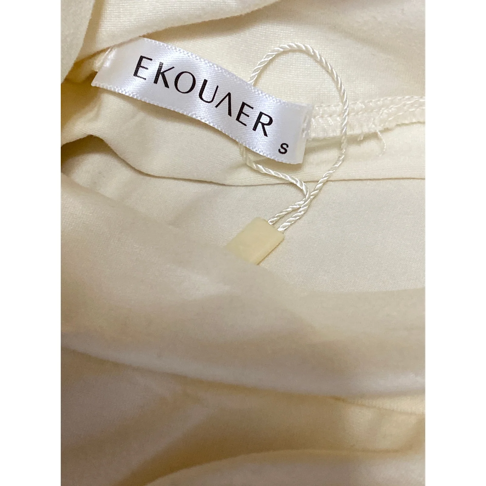 NEW Ekouaer Womens Cream Mock Neck Long Sleeve Slim Casual T-Shirt Sweater Top S - Image 5
