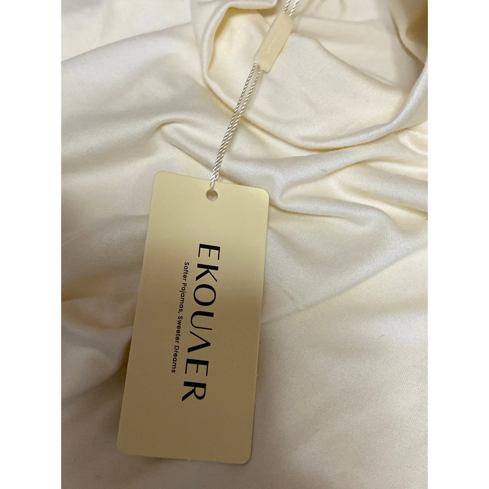 NEW Ekouaer Womens Cream Mock Neck Long Sleeve Slim Casual T-Shirt Sweater Top S - Image 6