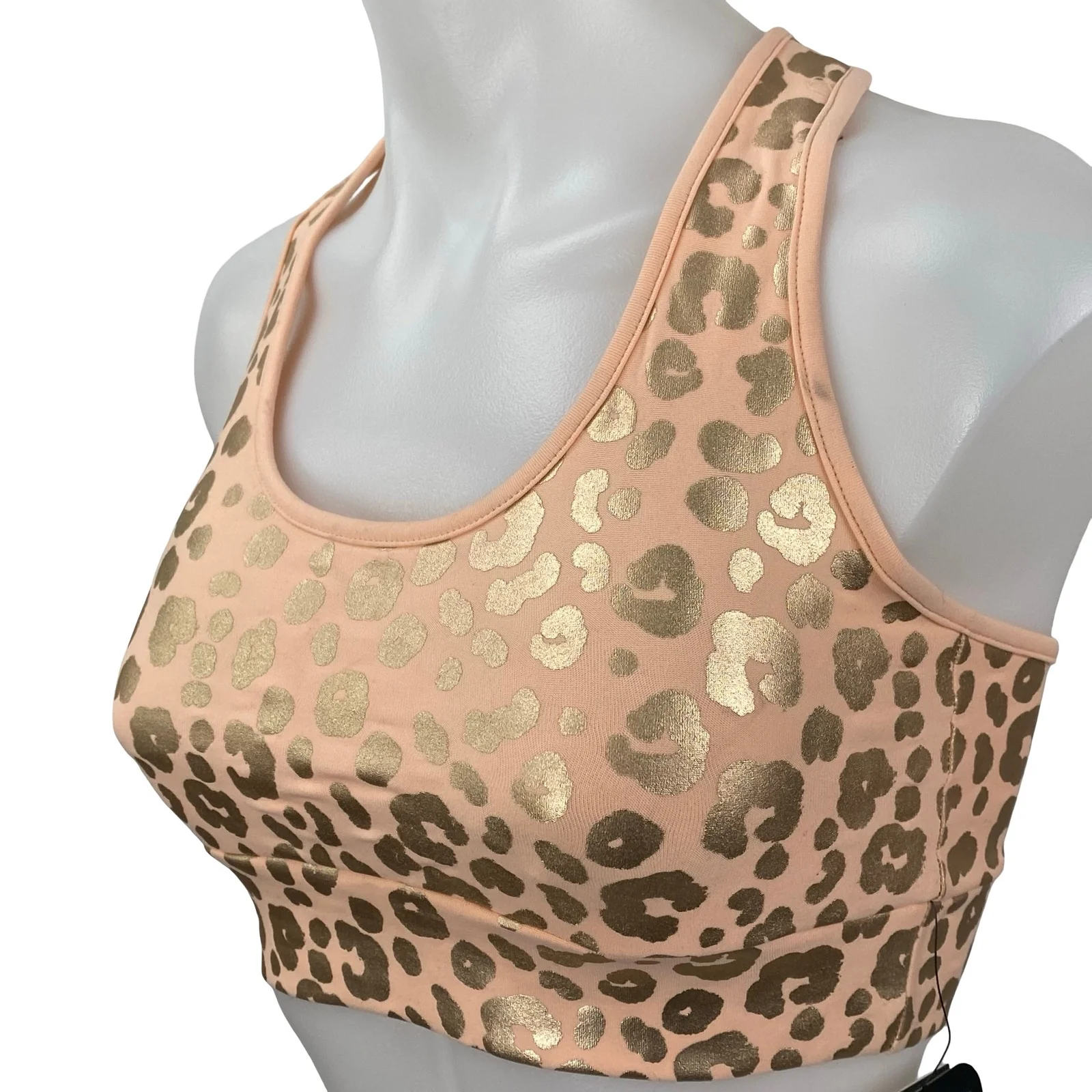 NEW Electric Yoga Independence Cheetah Metallic Athletic Sports Bra Tank Top XS - Image 3