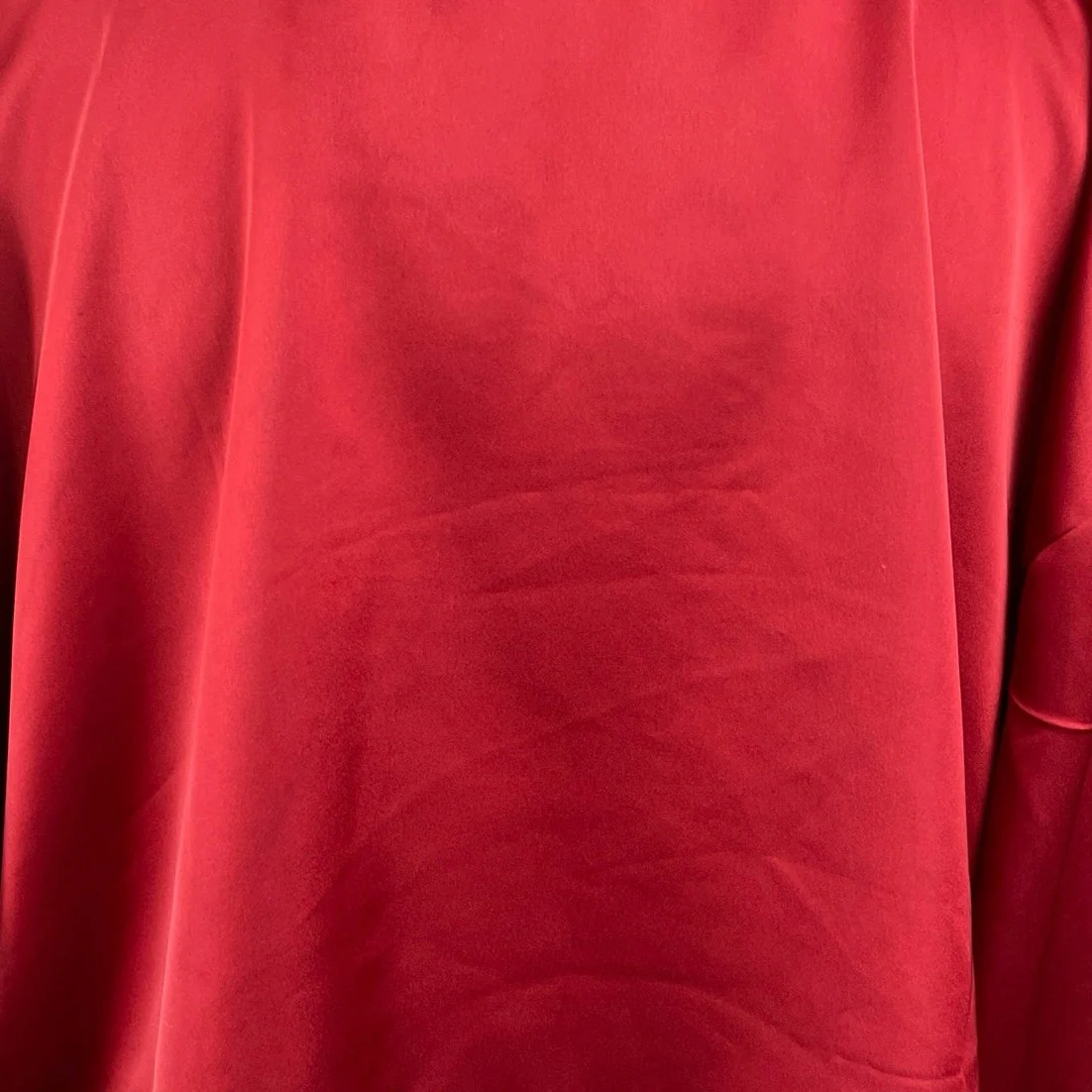NEW Eloquii Women's Red Satin Silk Long Sleeve Deep V Neck Blouse Top Size 28 - Image 4