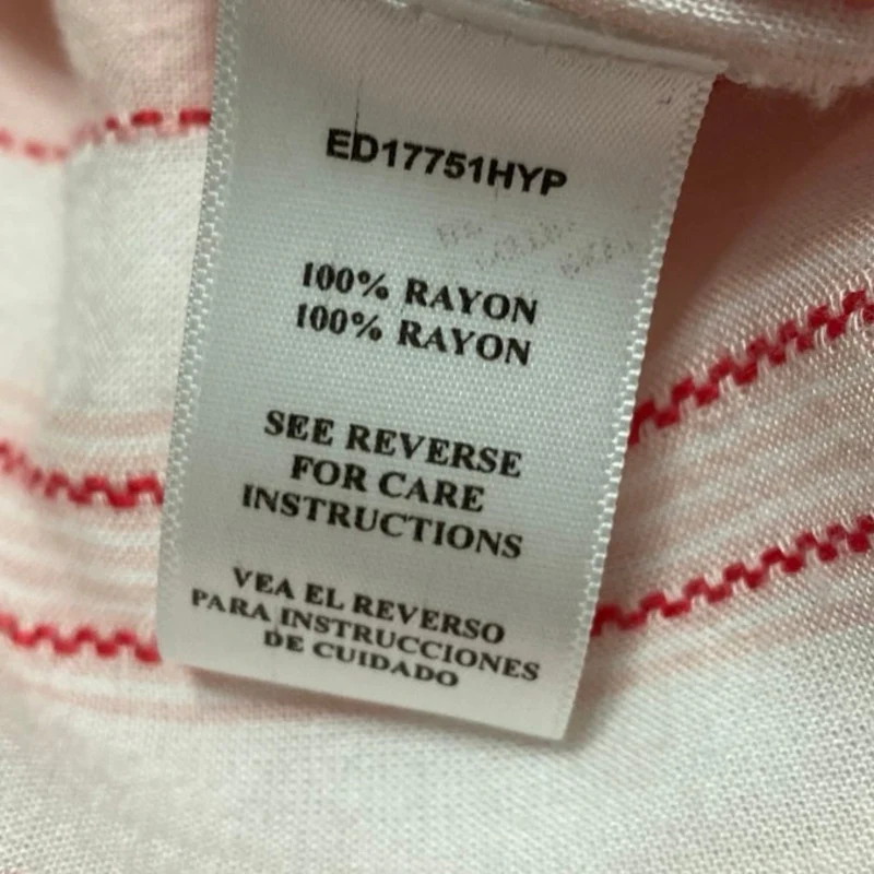 NEW En Creme White Red Striped V-neck Short Sleeve Maxi Kaftan Dress Size 18 - Image 4