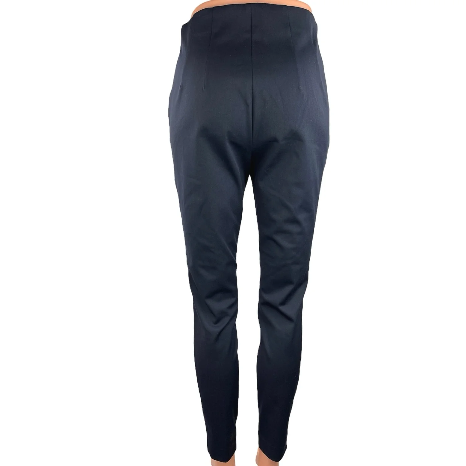 New Express Blue High Rise Stretch Slim Pleated Tapered Leg Trouser Pant Size XS - Image 3