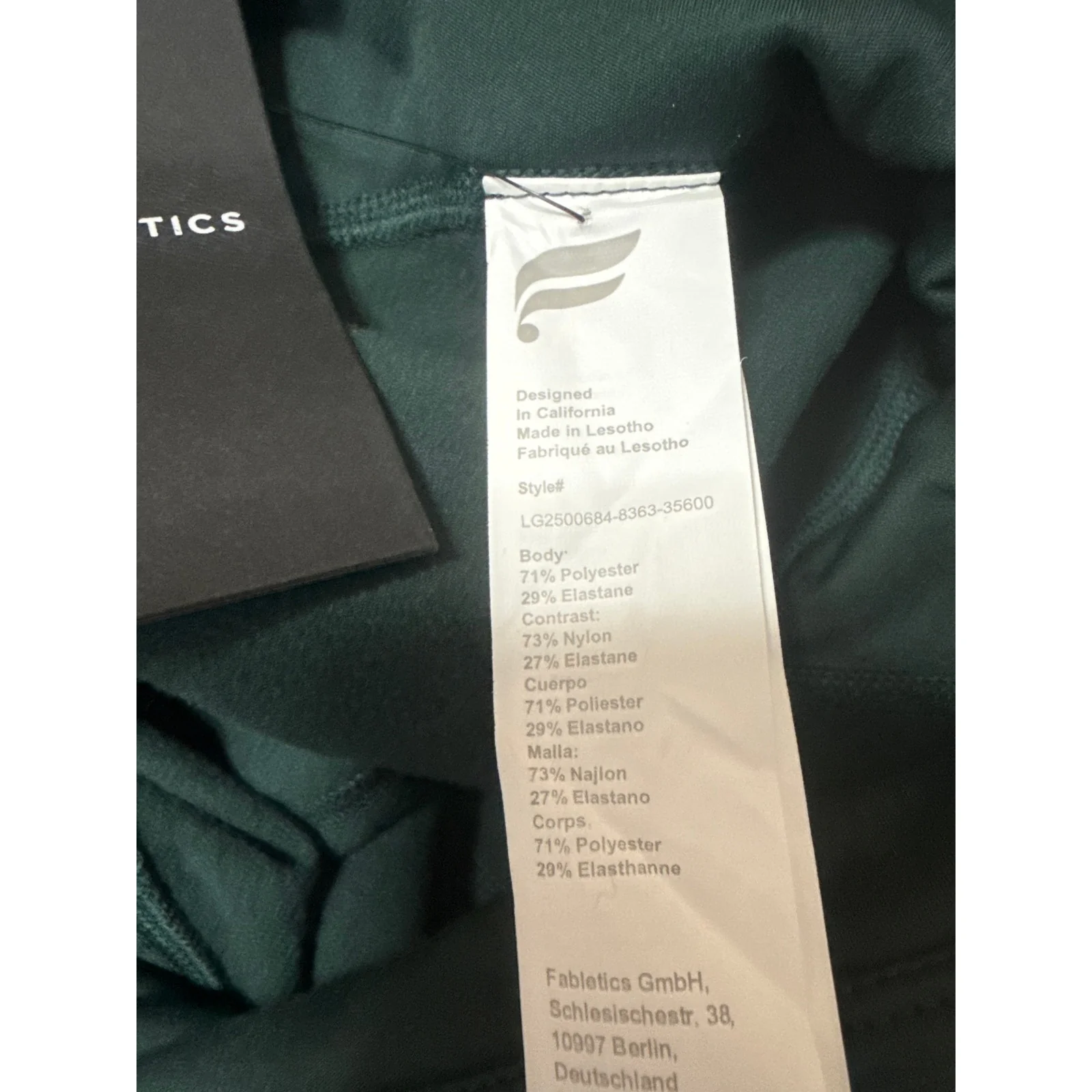 NEW Fabletics Cold Weather Green sLIM Yoga Gym Workout Athletic Activewear Set S - Image 5