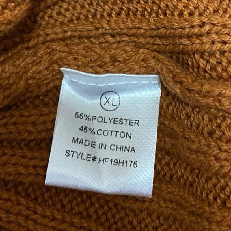 NEW Fashion Nova Brown Cable Knit Long Sleeve Turtleneck Mini Sweater Dress XL - Image 4