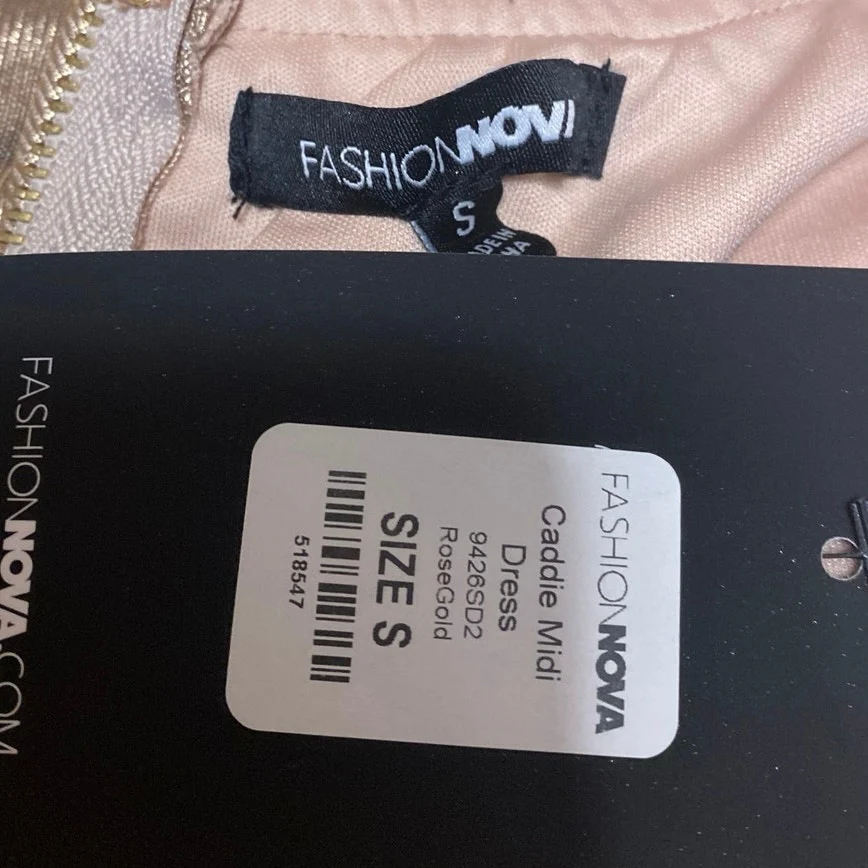 NEW Fashion Nova Caddie Rose Gold Sleeveless Cami Tank Mini Bodycon Dress Size S - Image 4
