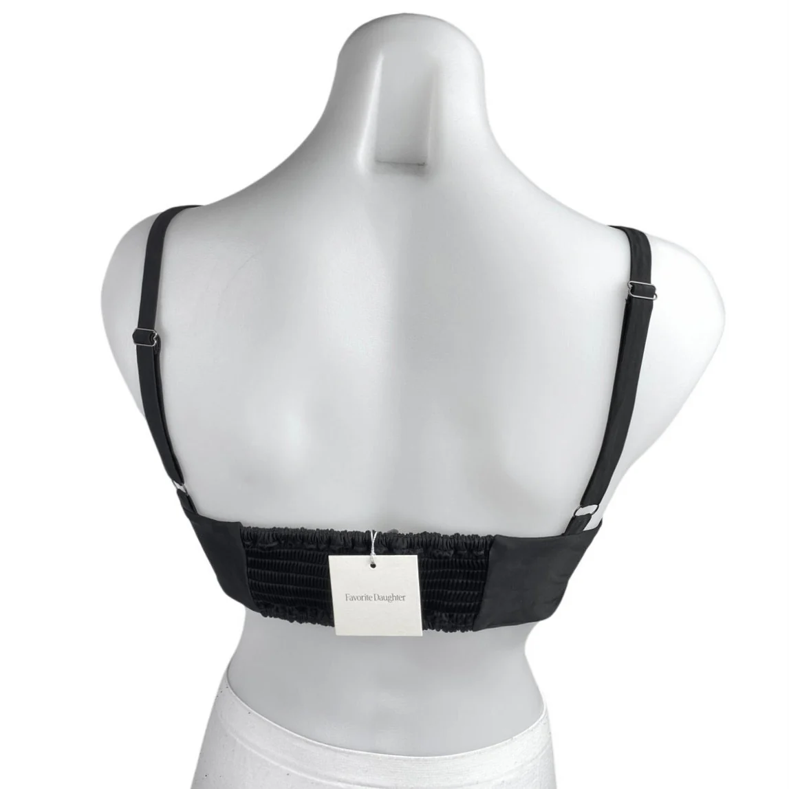 NEW Favorite Daughter Ex Boyfriend Black Padded Satin Bralette Bra Top Size S - Image 2
