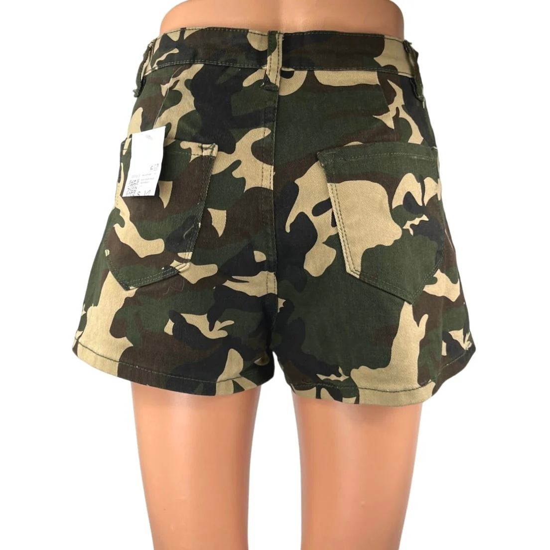NEW Forever 21 Green Camo Camouflage Military Pleated Mini A-Line Skirt Skort S - Image 3