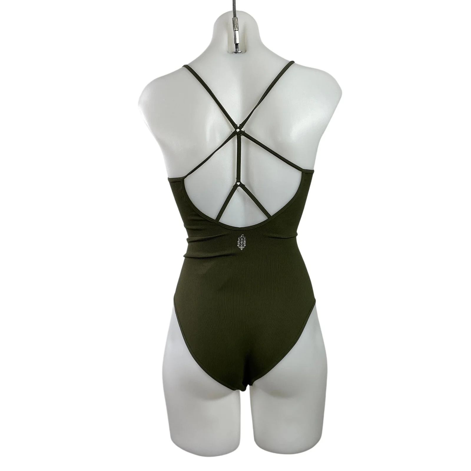 NEW Free People FP Movement Green Sleeveless Strappy One Piece Swimsuit Sz XS/S - Image 3