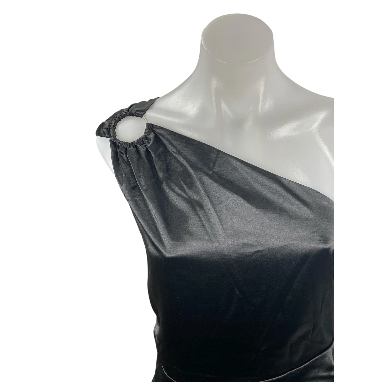 NEW French Connection Adaline One Shoulder Silk Satin Slit Midi Sheath Dress XL - Image 2