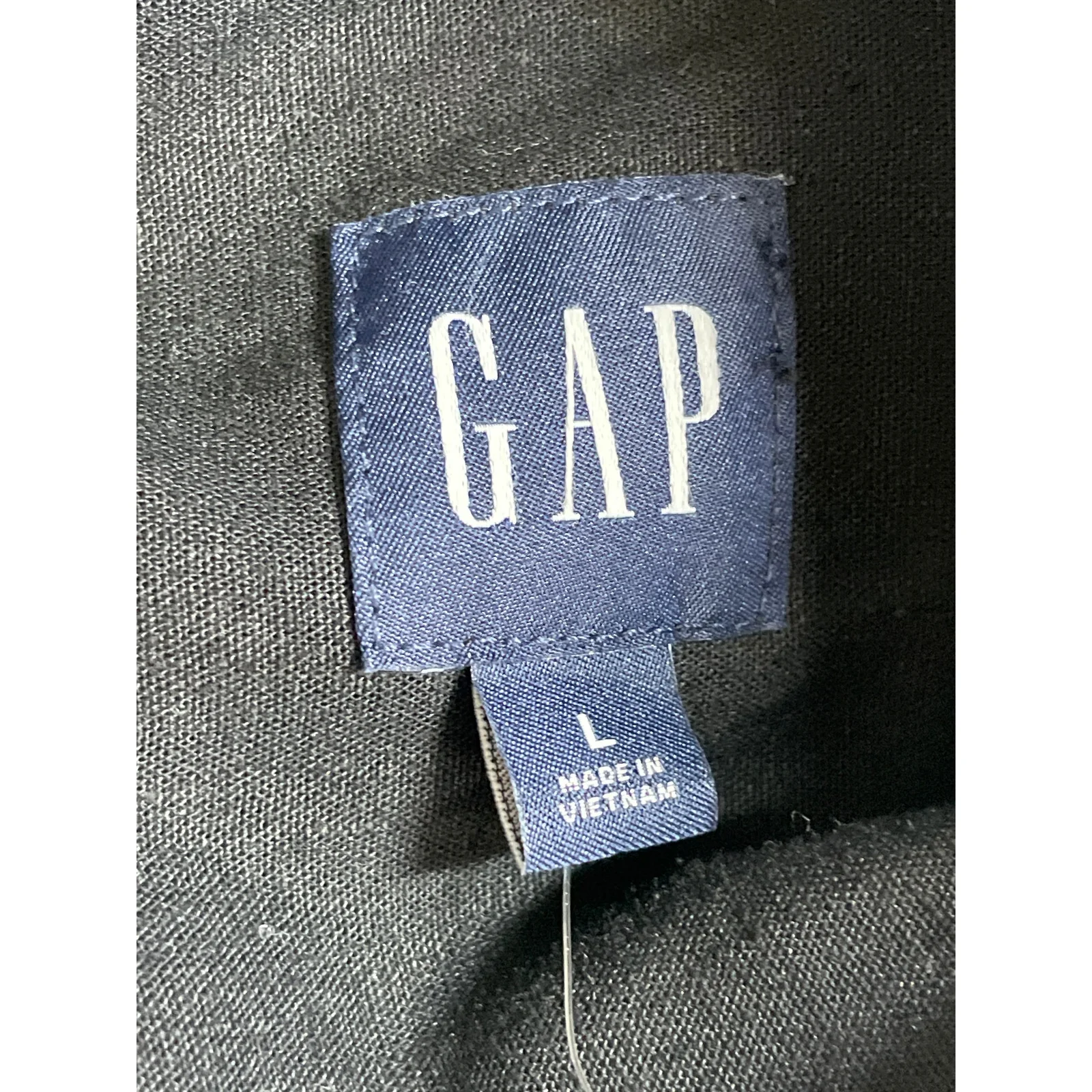 NEW Gap Black Linen Short Drop Sleeve Button Front Collared Mini Shirt Dress L - Image 6