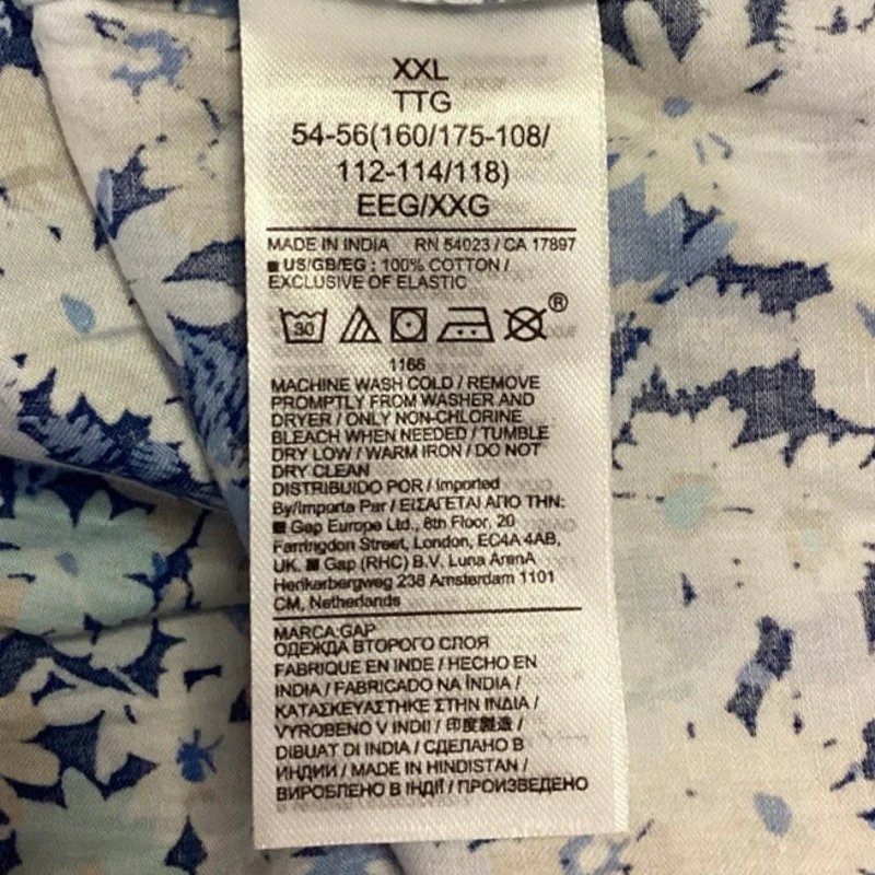 NEW Gap Blue Floral Ruffle Smocked Sleeveless A Lined Midi Dress Size XXL - Image 5