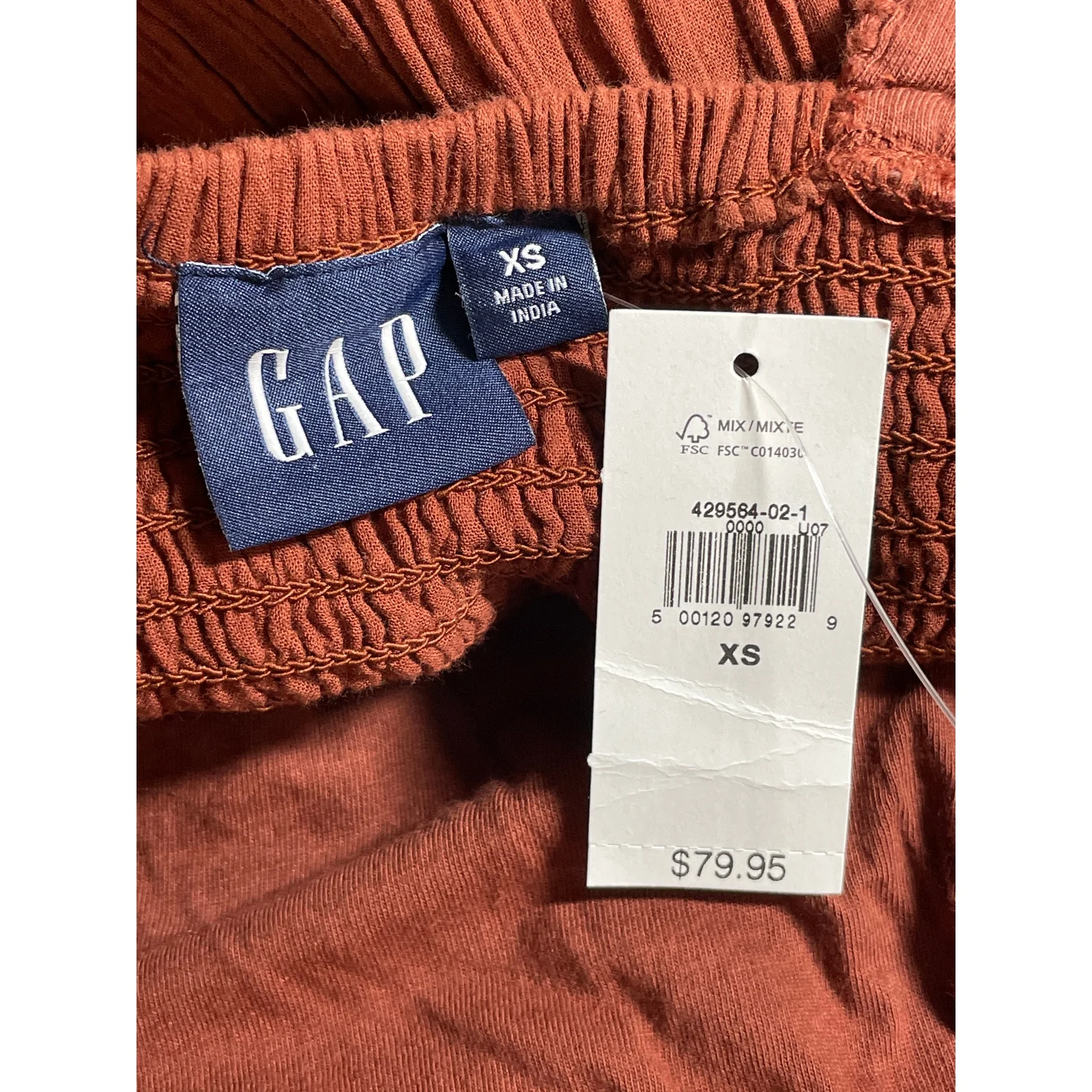 NEW Gap Brown Sleeveless Smocked Crochet Knit Cami Tiered A Line Mini Dress XS - Image 5
